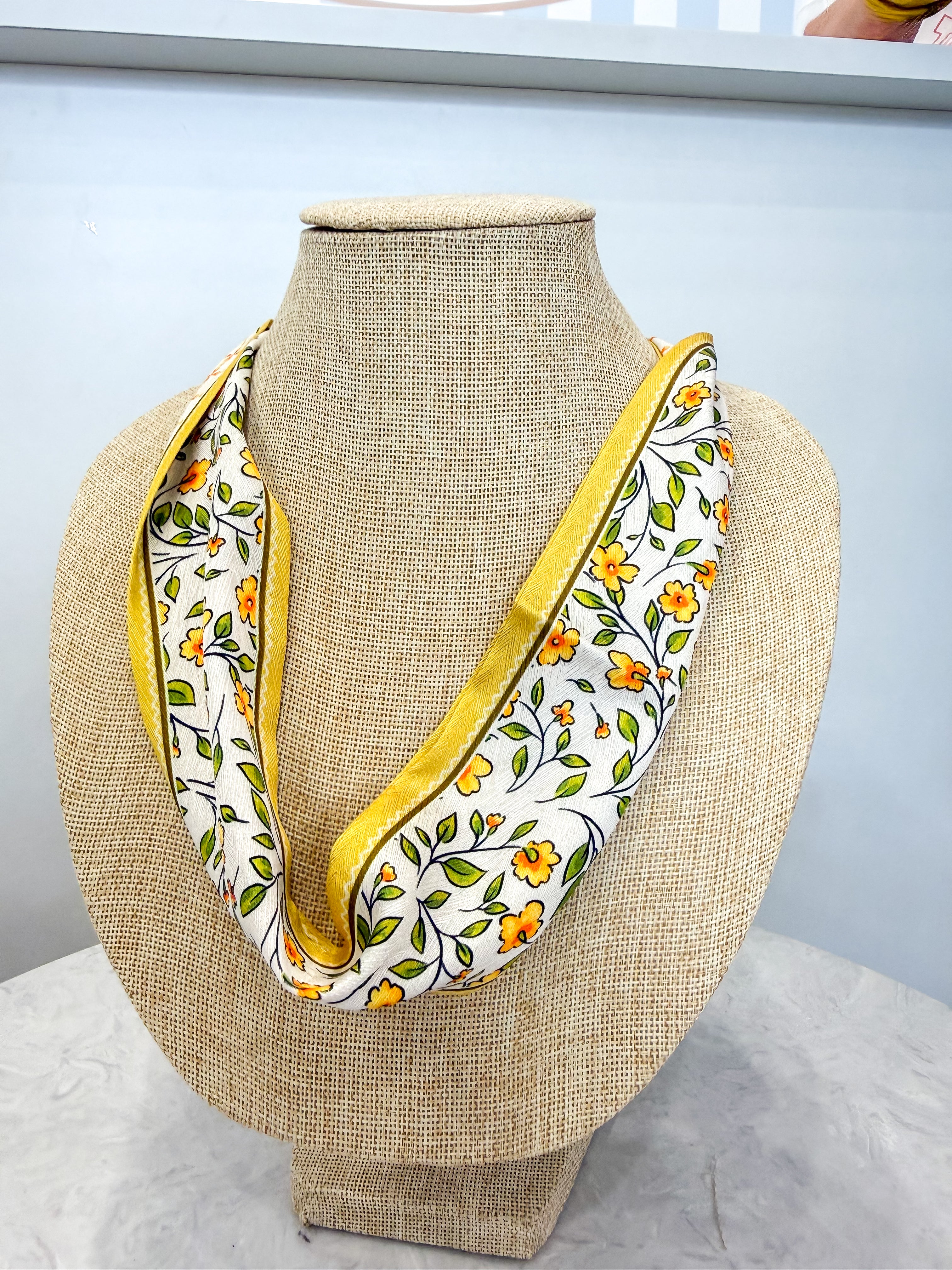 Yellow Florals Twilly Scarf