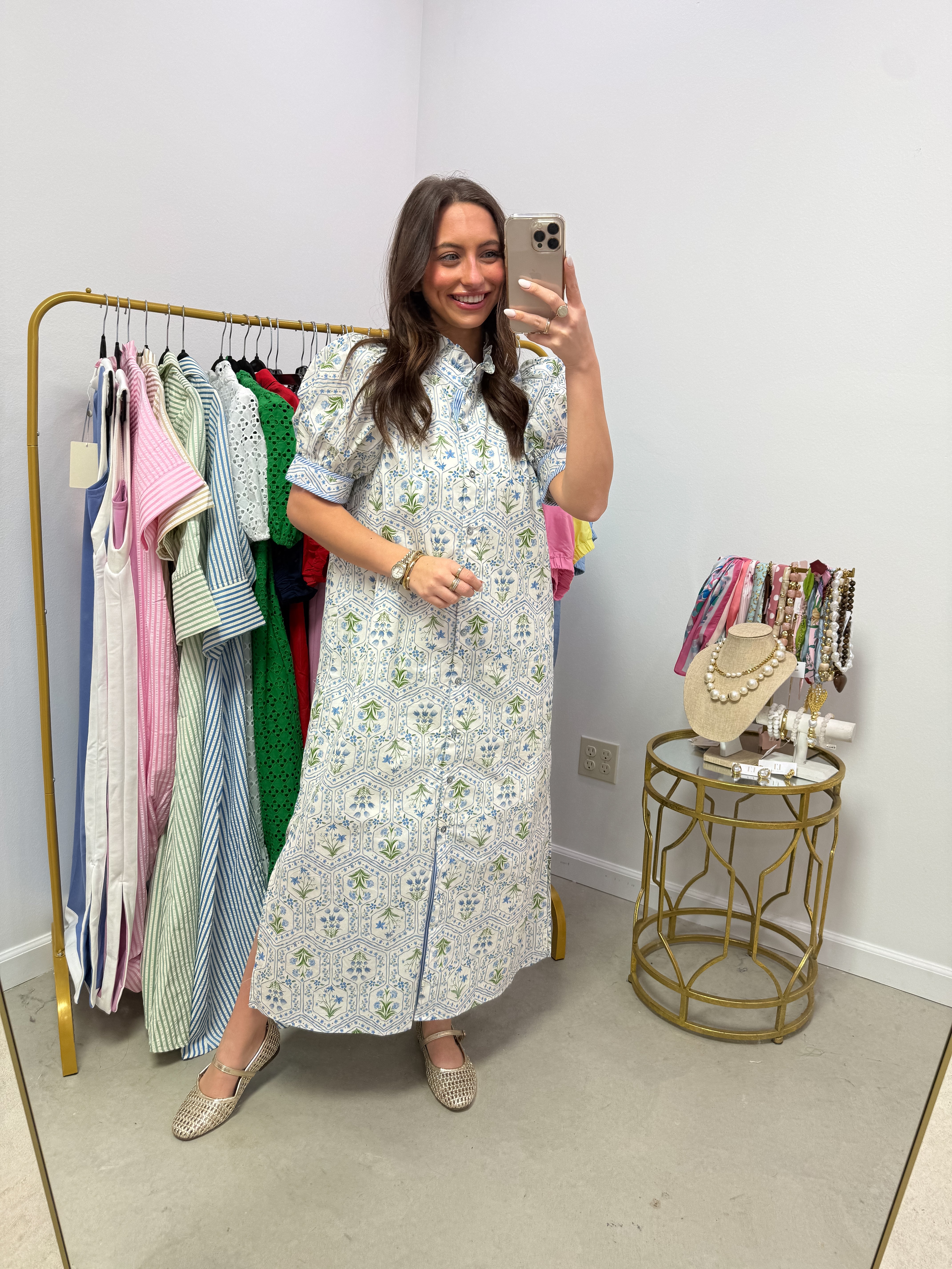 Blooming Grace Blue Floral Midi