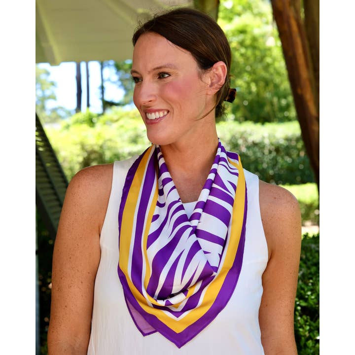 Harper Striped Scarf Medium Purple Gold (PREORDER 08/10)