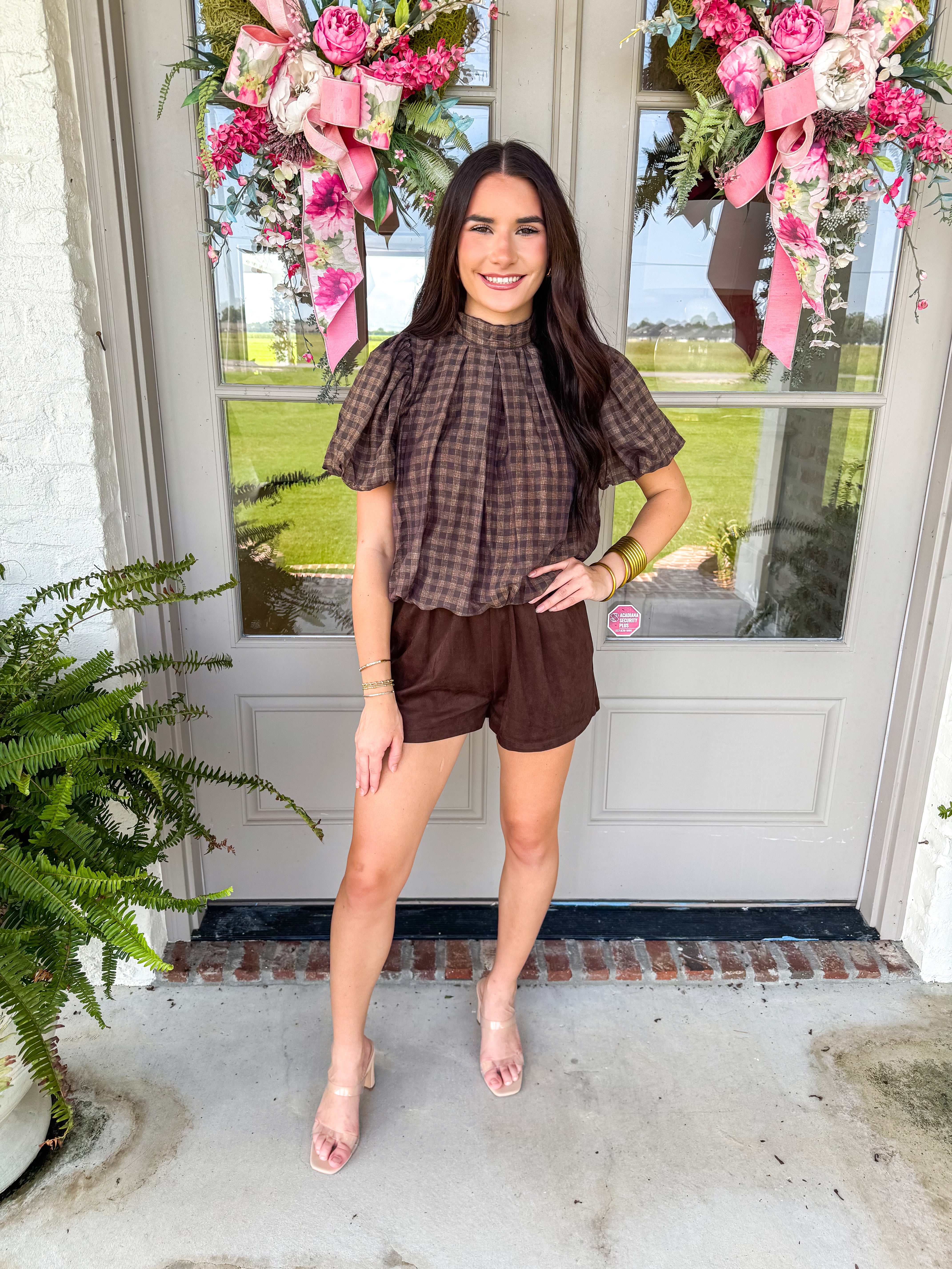 Espresso Suede Pull-On Shorts