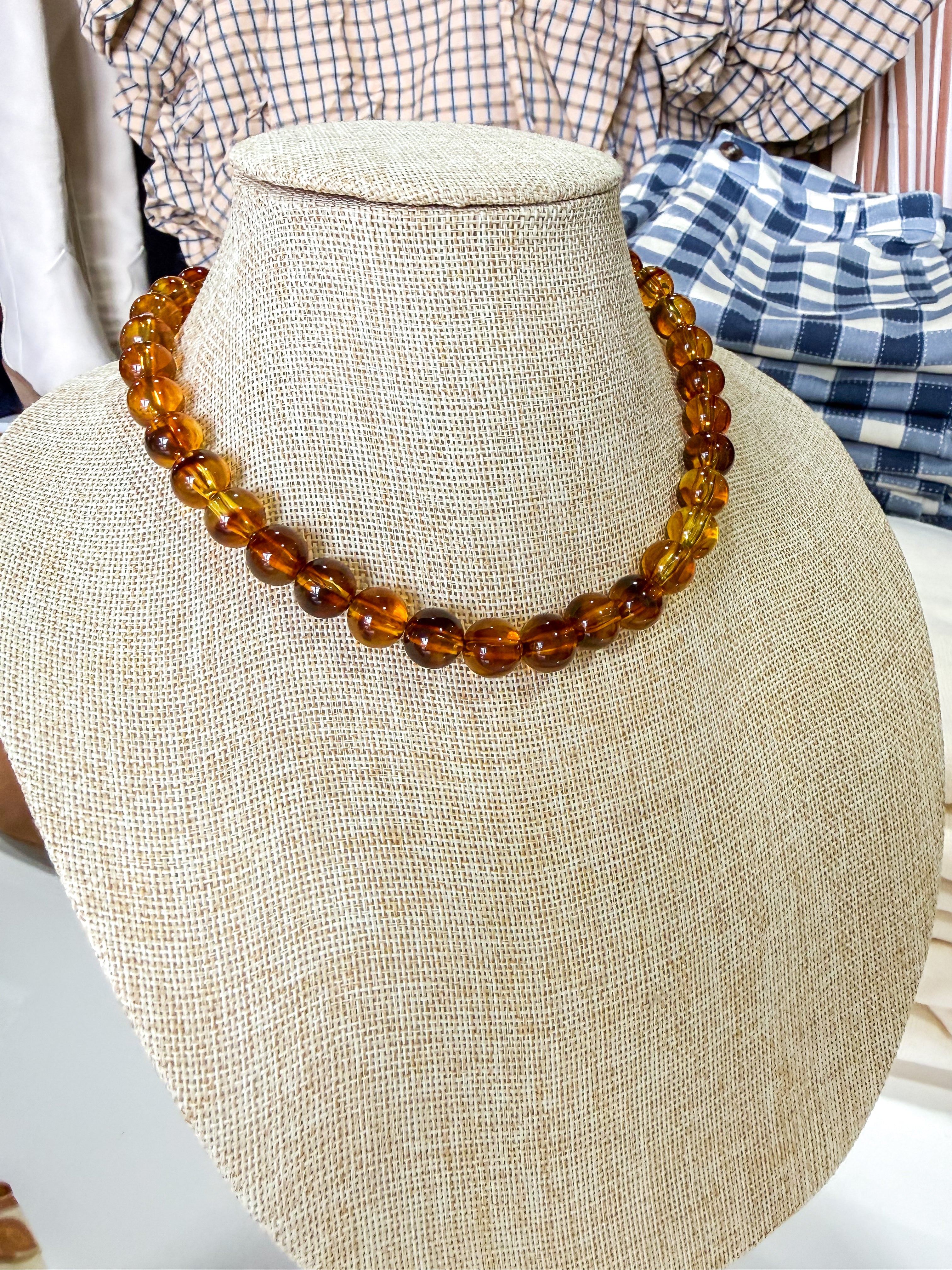 Small Brown Beaded Necklace