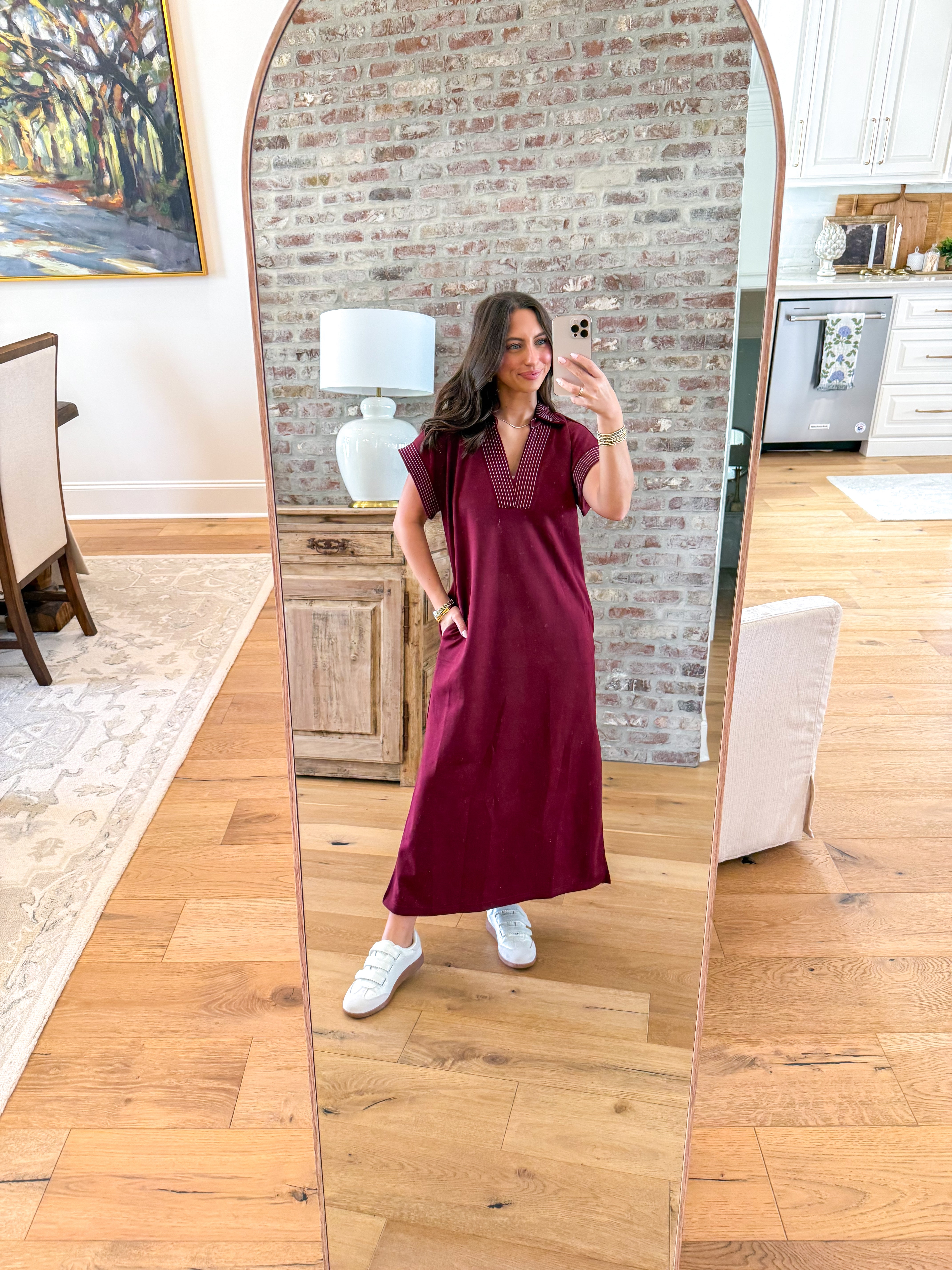 The Effortless Midi Polo Dress Wine