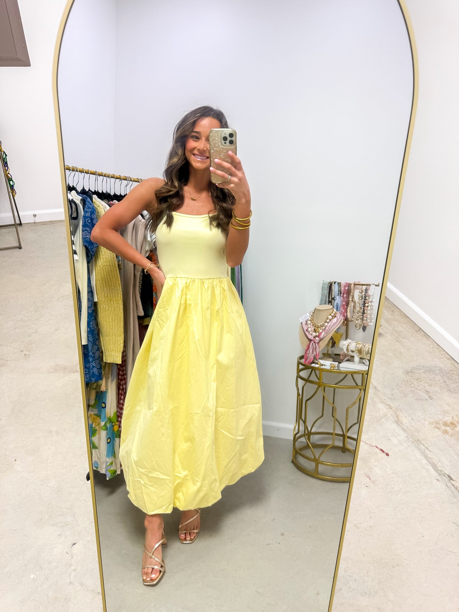 Natalie Yellow Contrast Bubble Maxi