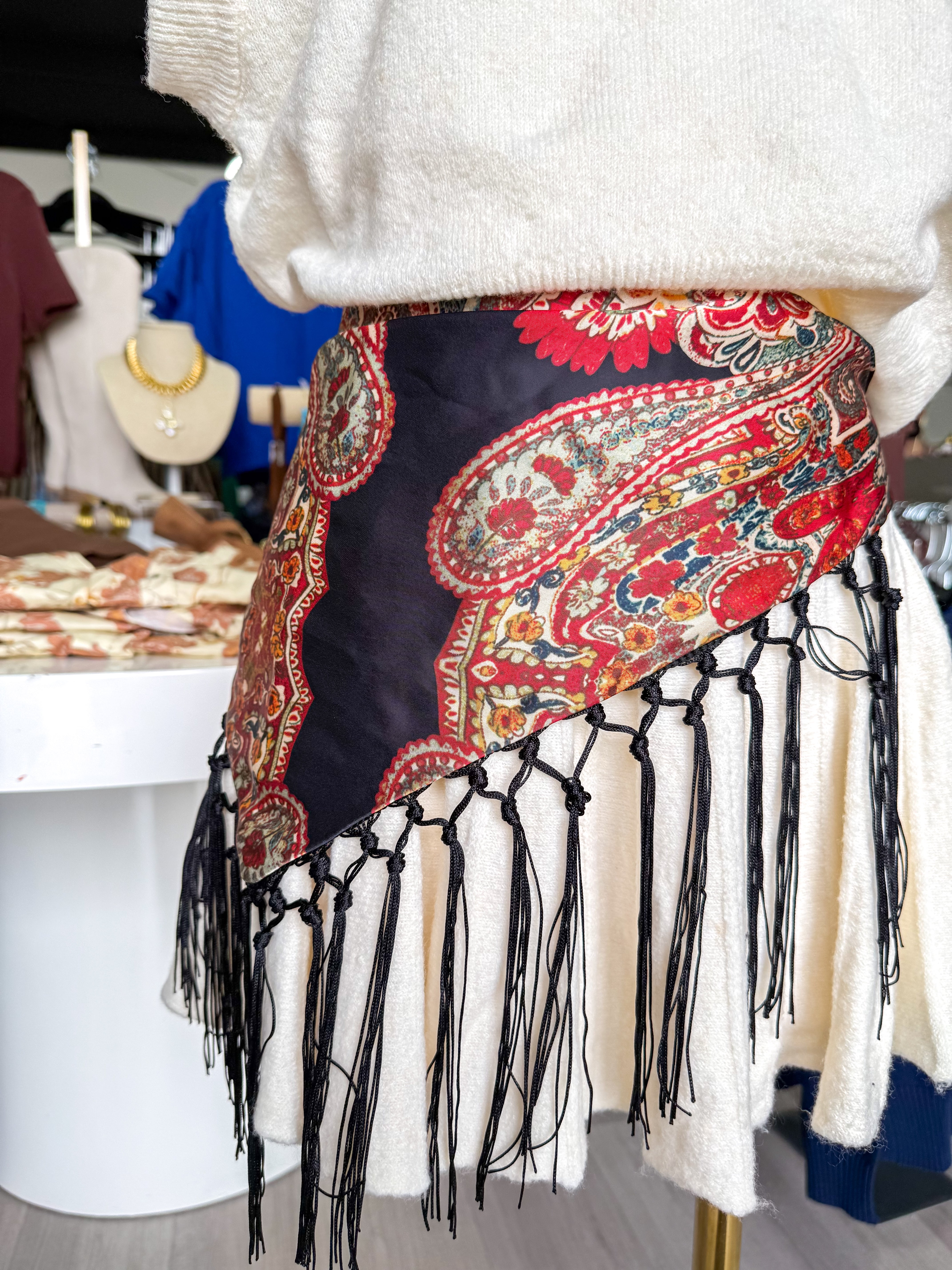 Rust Mutli Fringe Scarf