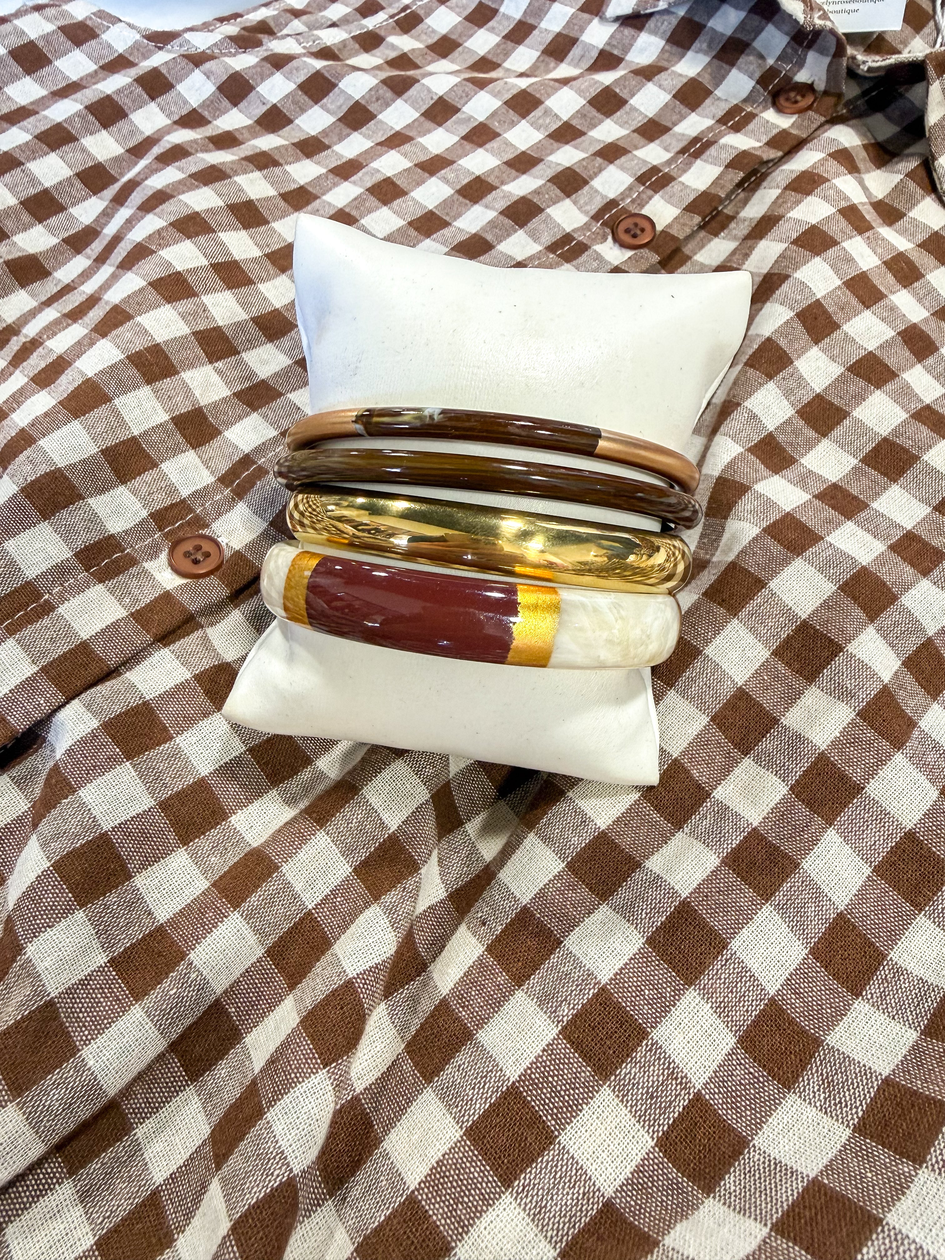 Brown/Gold Bangle Set