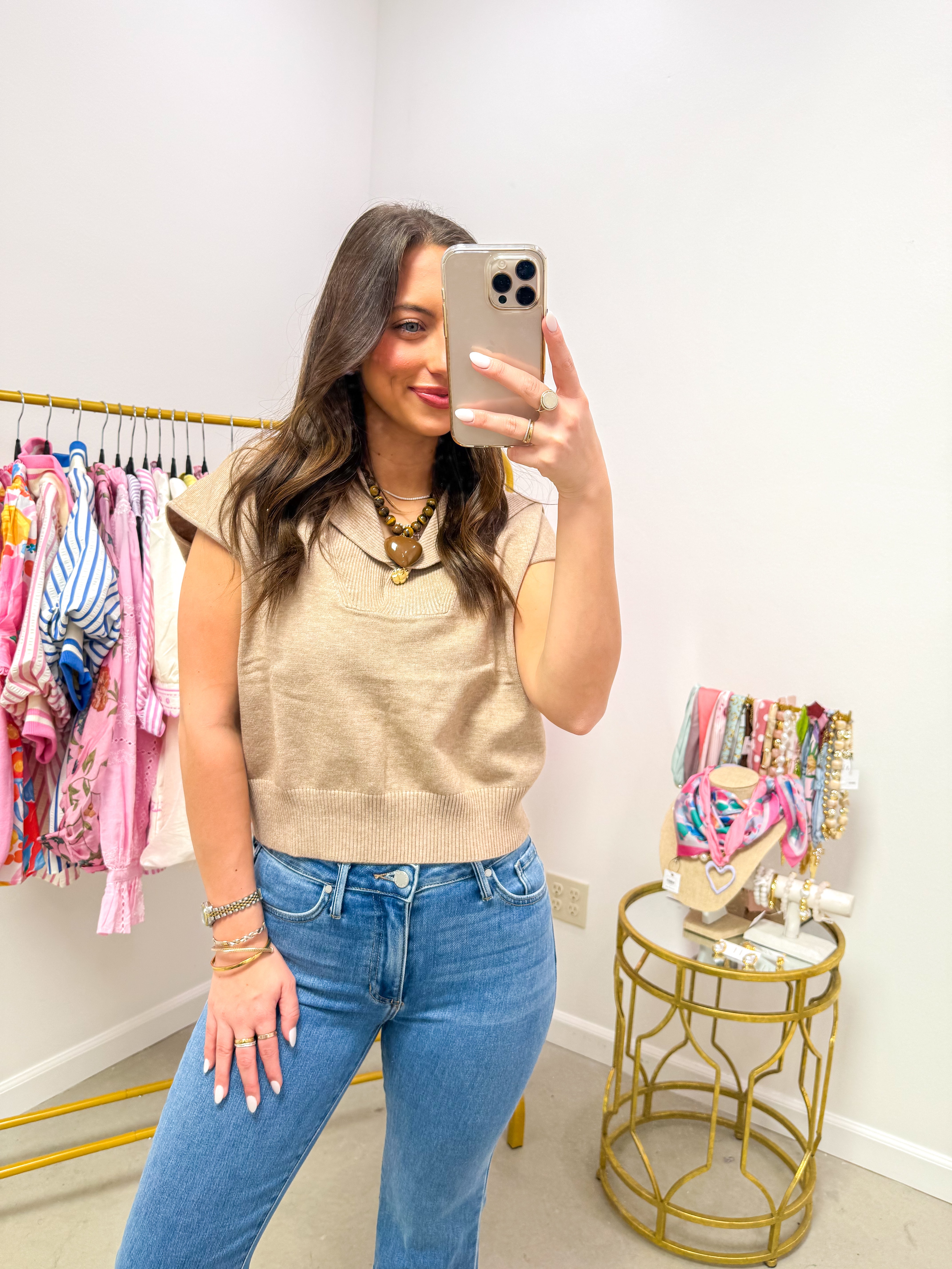 Weekend Ease Oatmeal Sweater Tank