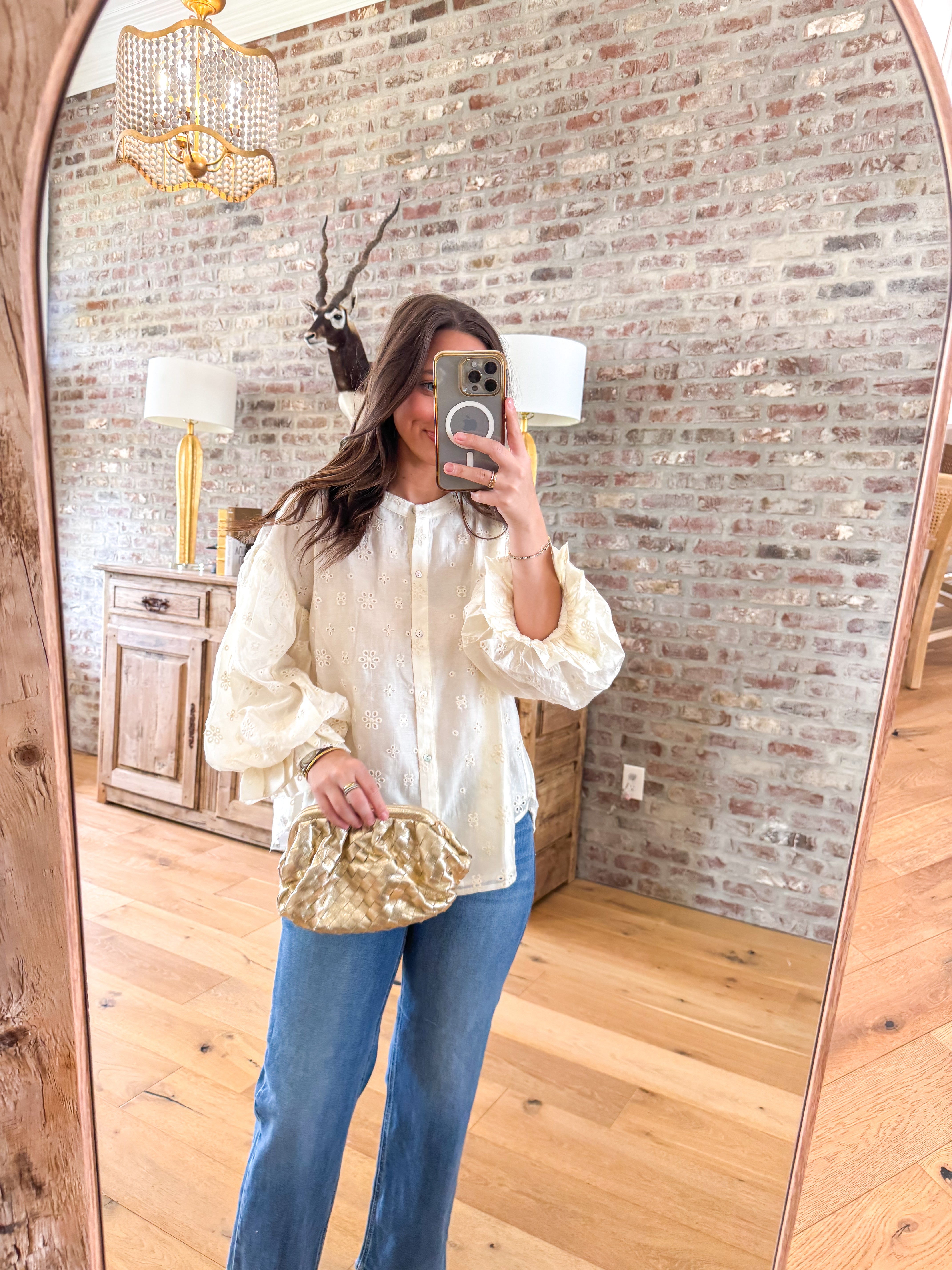 Camille Ivory Eyelet Blouse