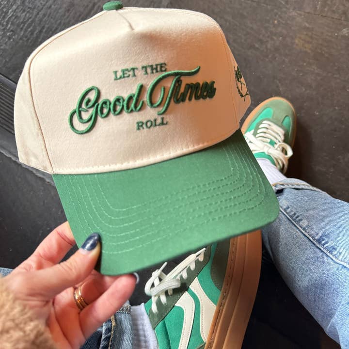Let The Good Times Roll Green Trucker Hat