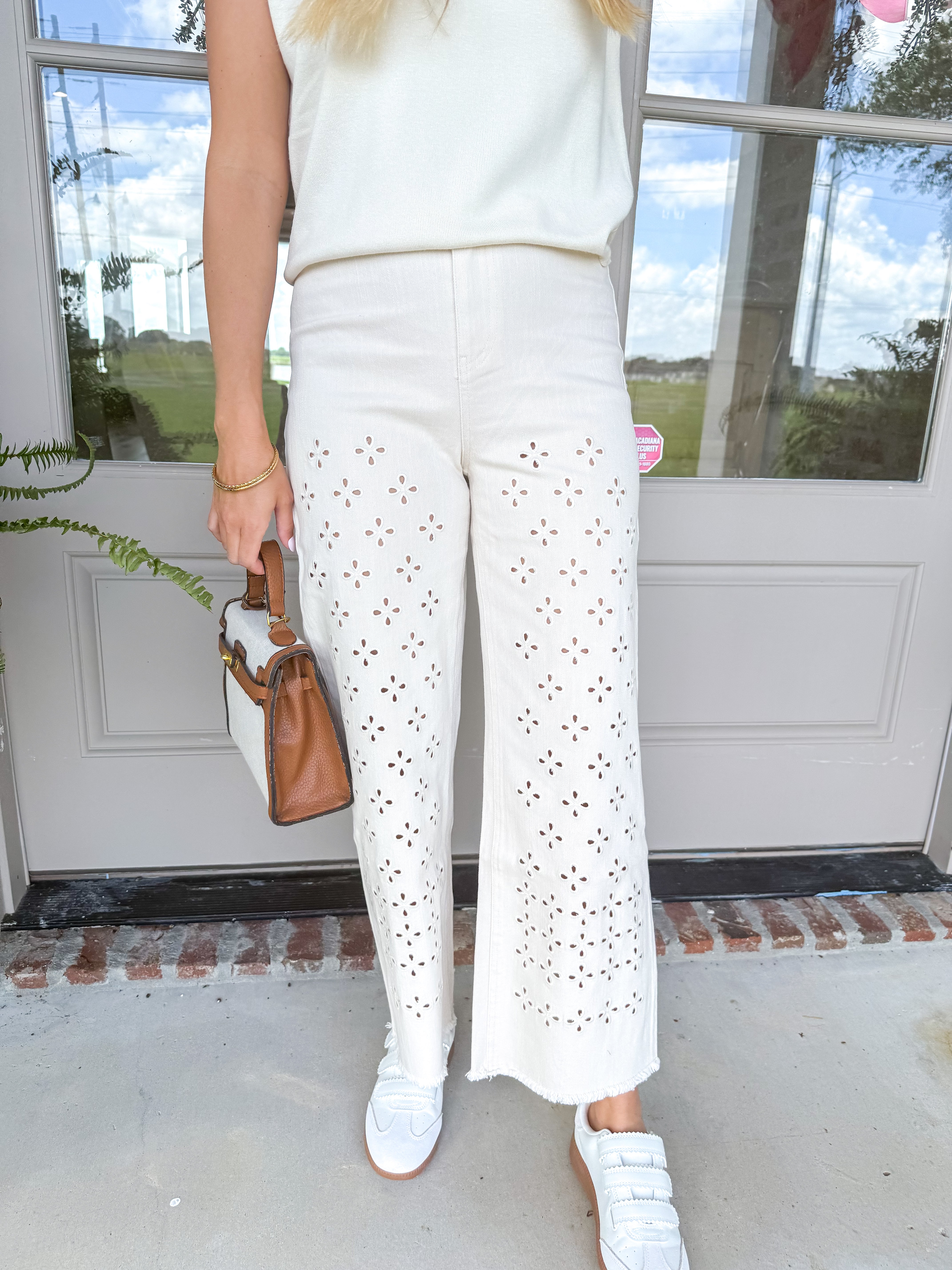 Clear Eyes Eyelet Pants