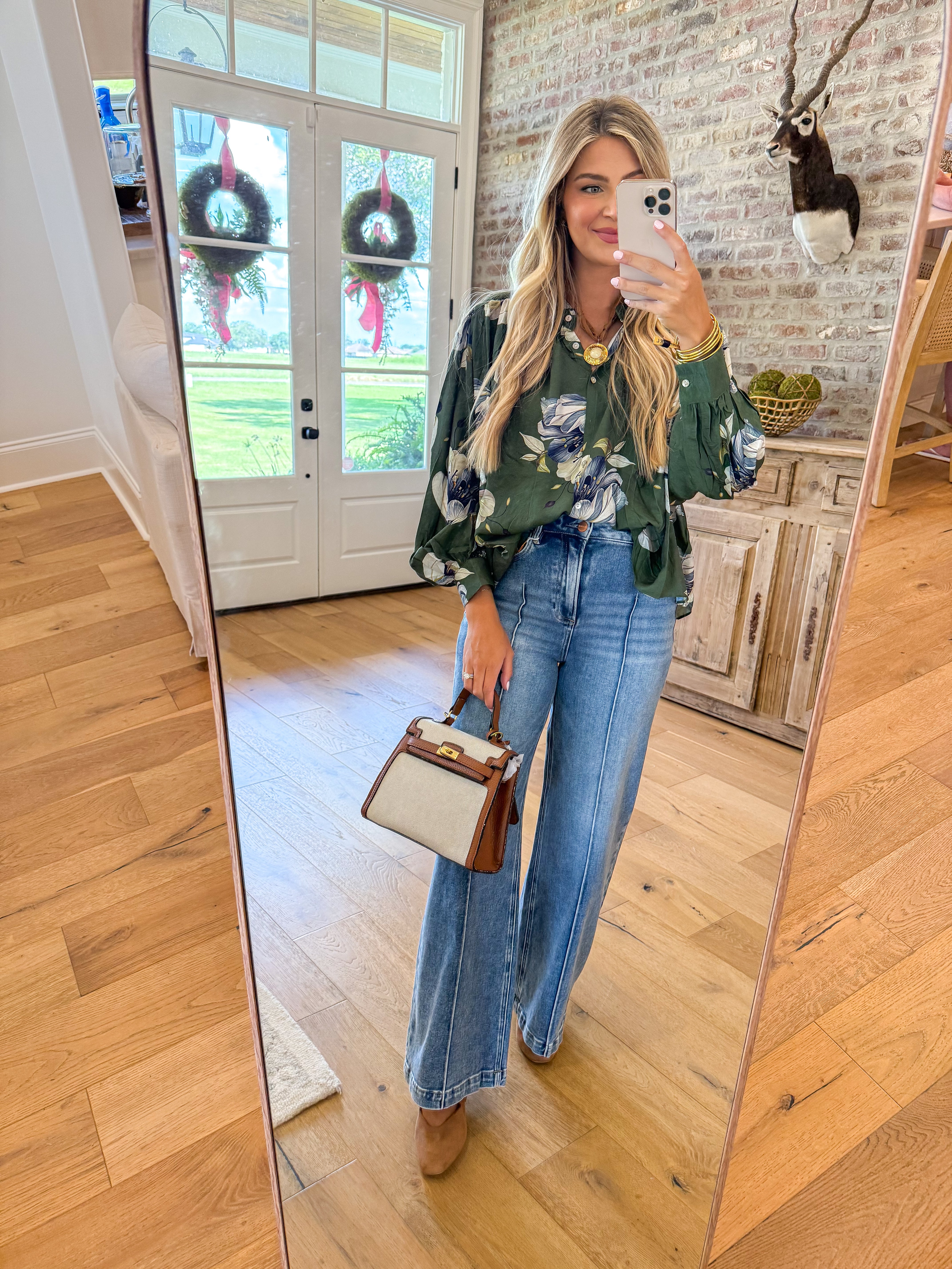 Olive Grove Floral Blouse