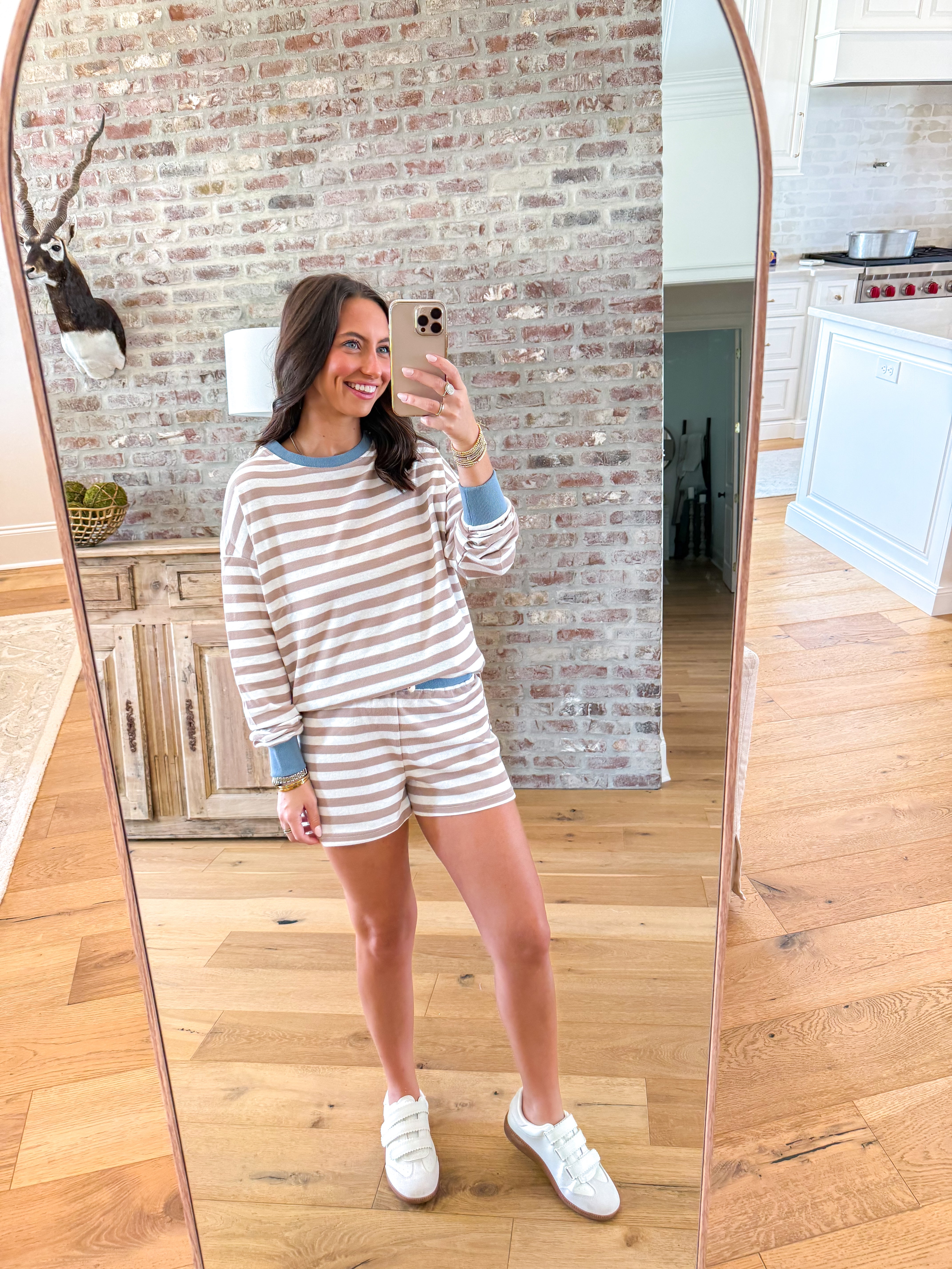 Avril Striped Set Beige/Blue