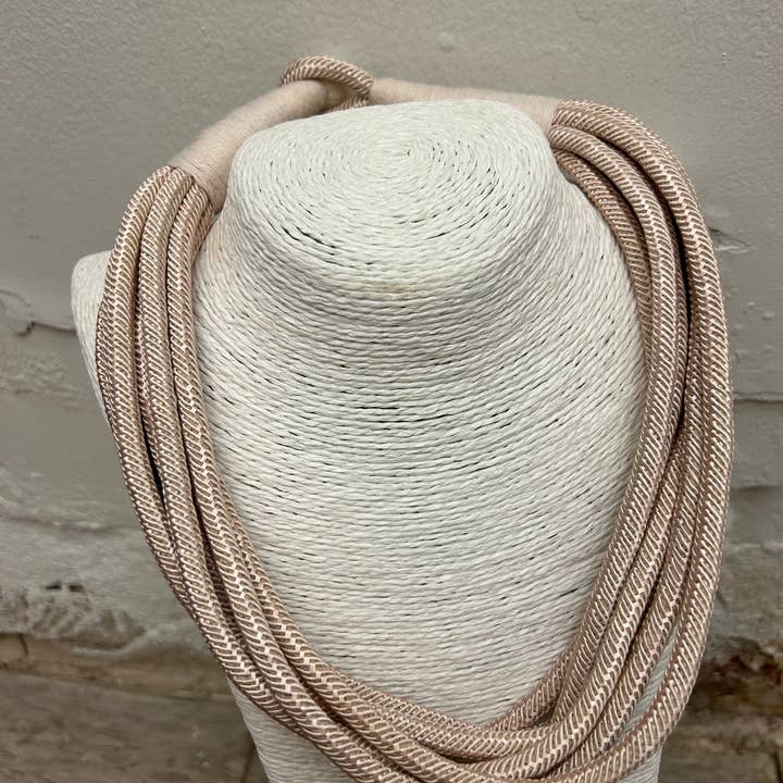 Slub 8 Strand Necklace Ecru