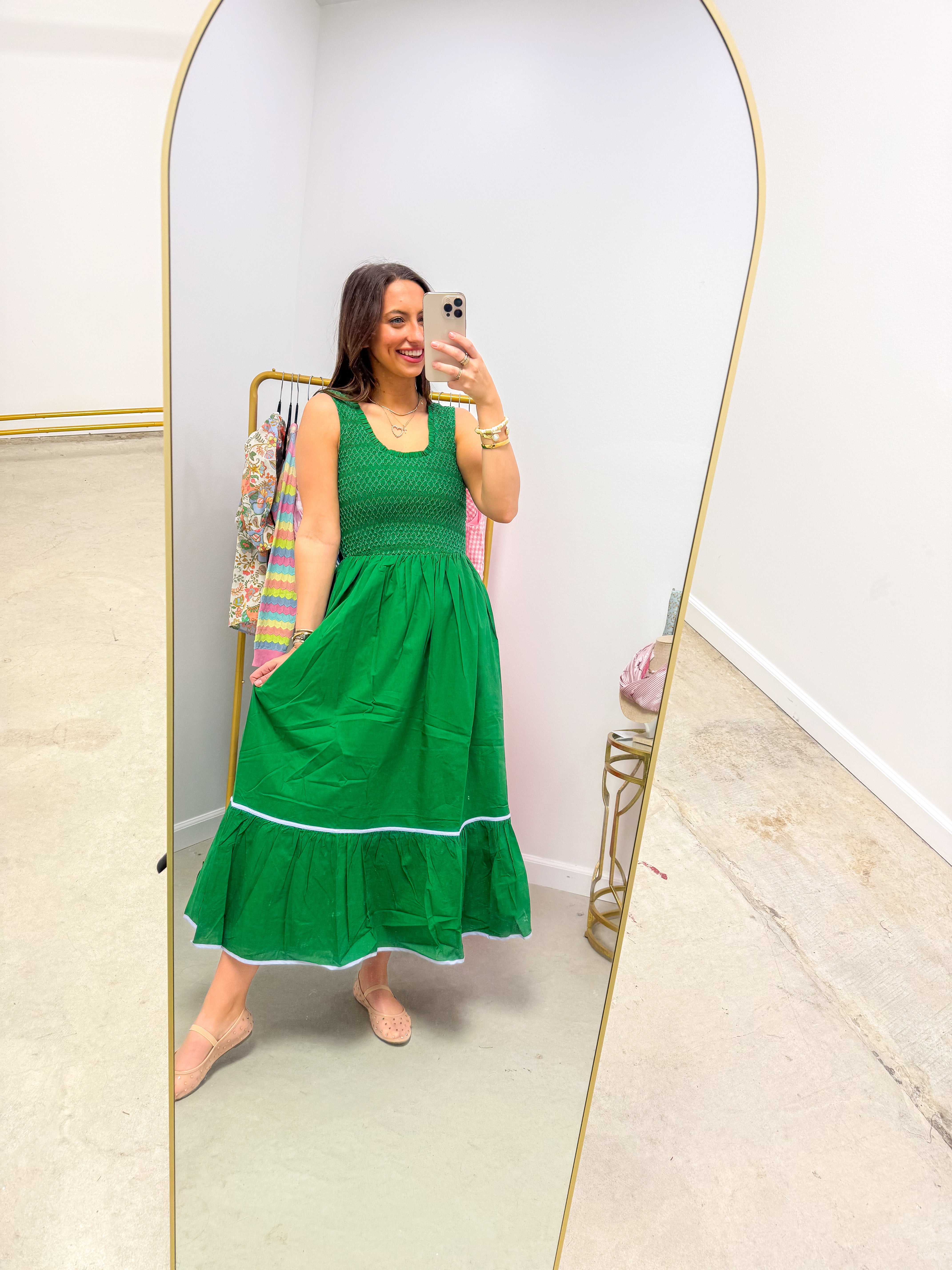 Jessy Smocked Midi Dress