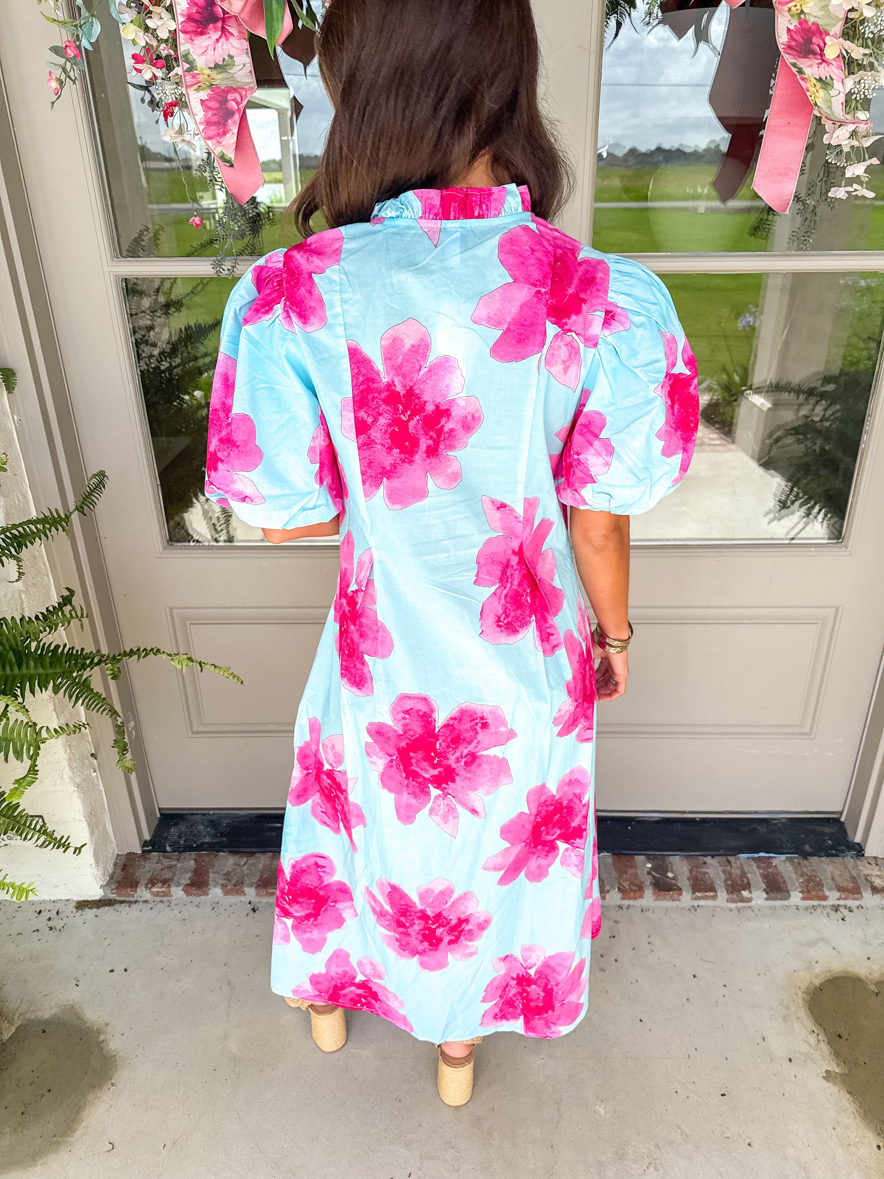 Something Blue Floral Midi