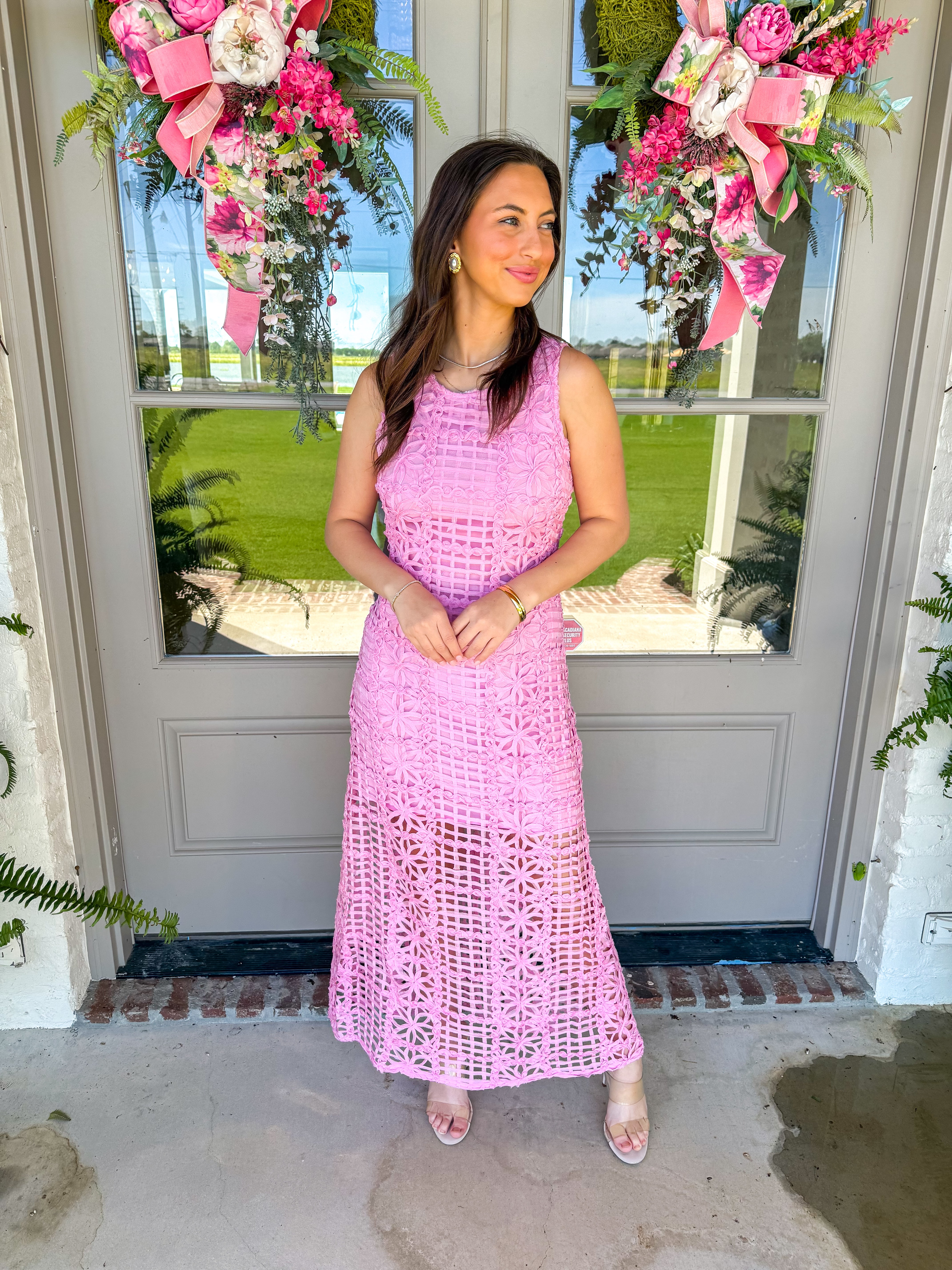 Garden Soirée Lace Maxi Pink