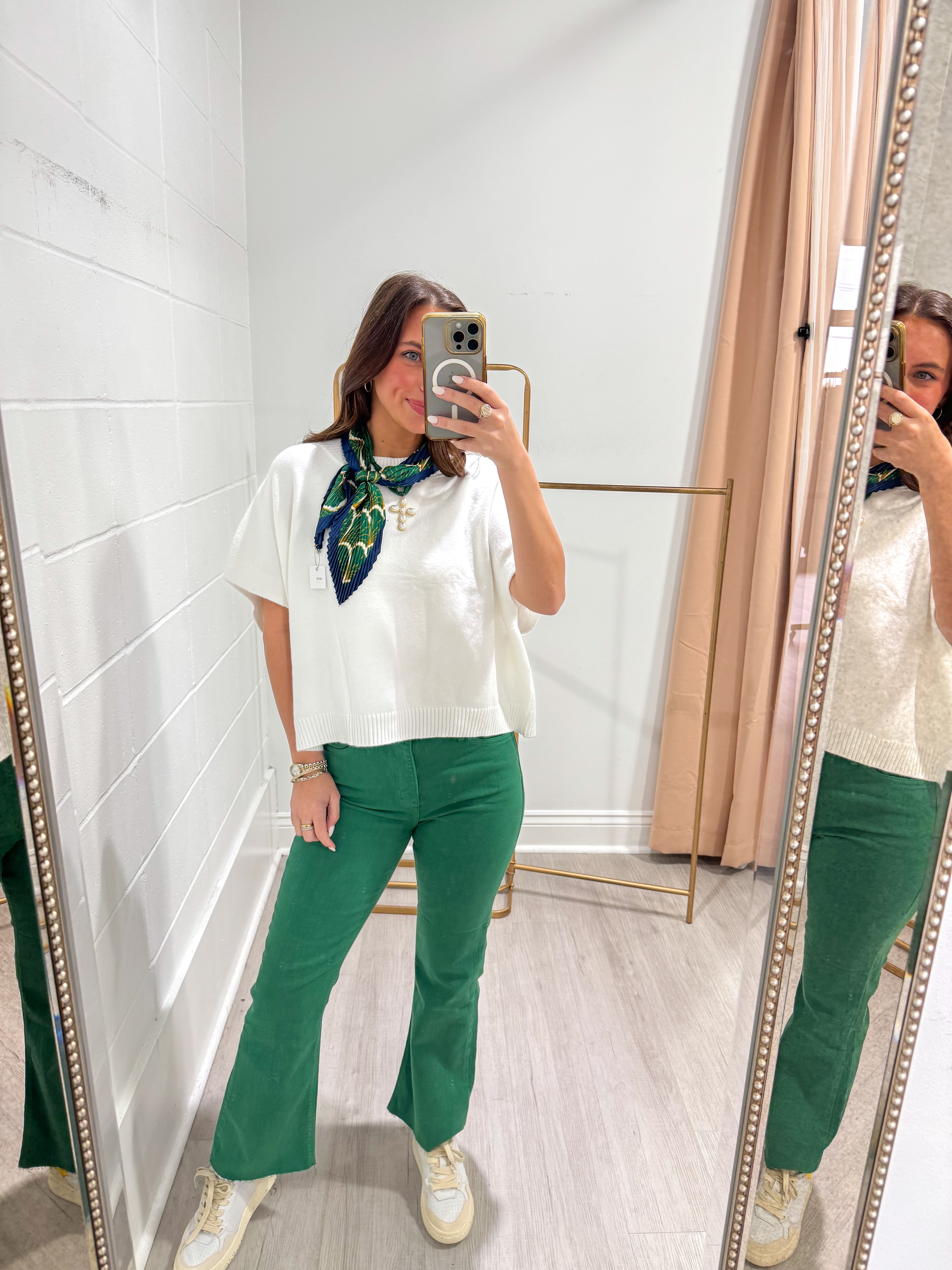 Kelly Green HR Tonal Crop Flare