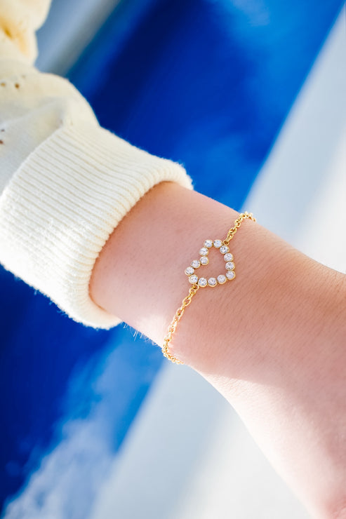 Posie Pave' Heart Bracelet