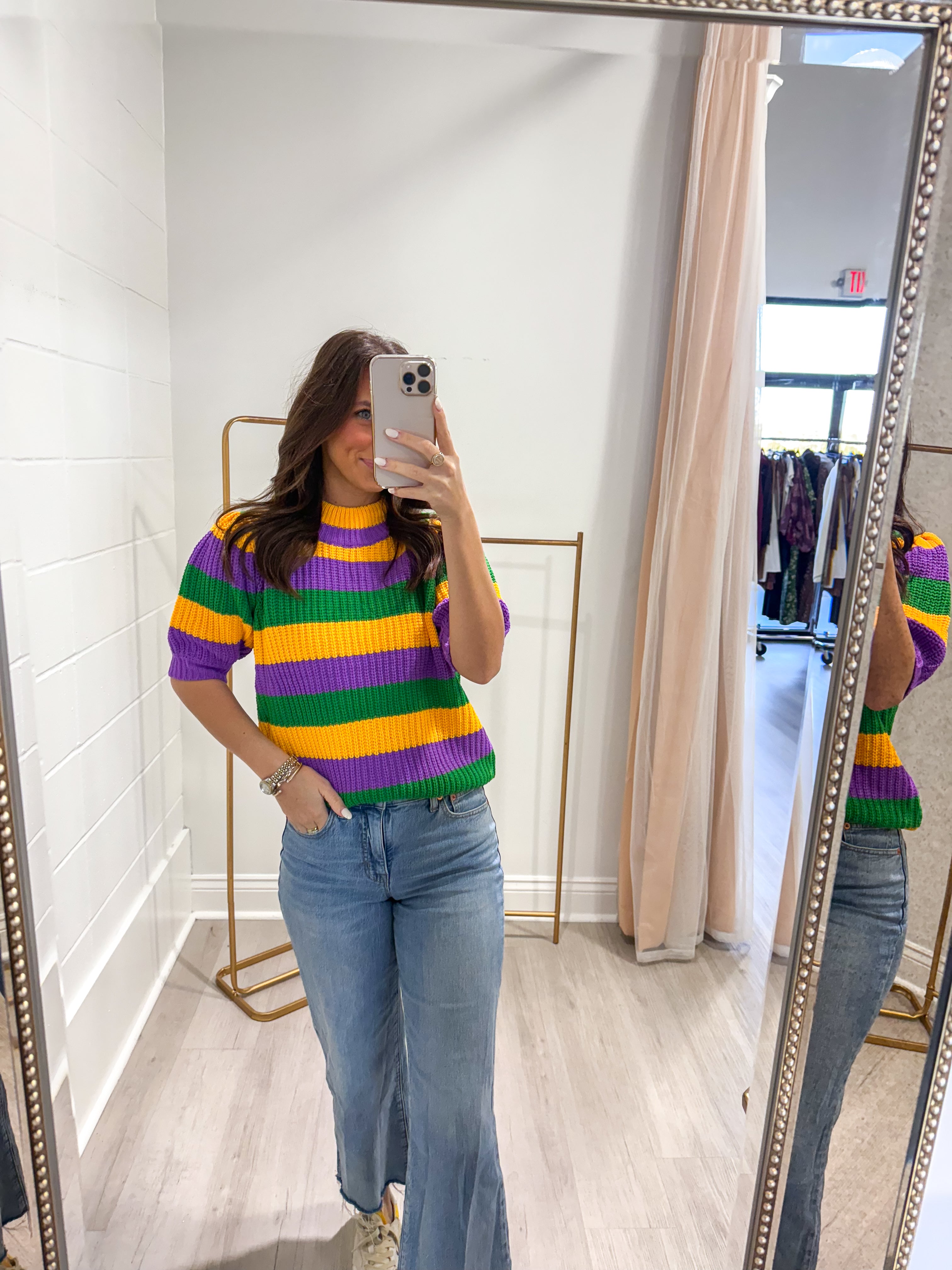 Bold Stipe Chunky MG Sweater