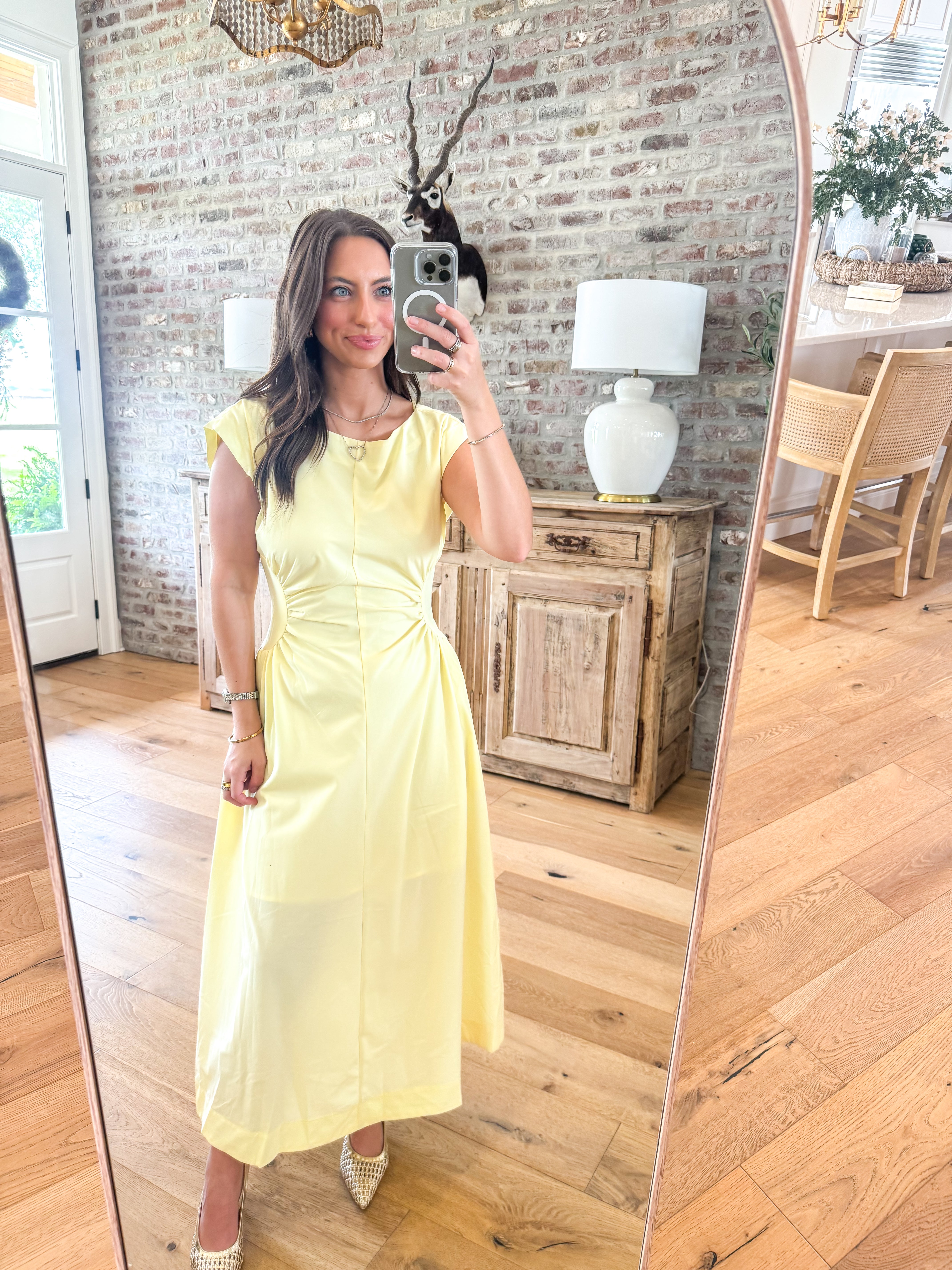 Sunlit Yellow Midi Dress