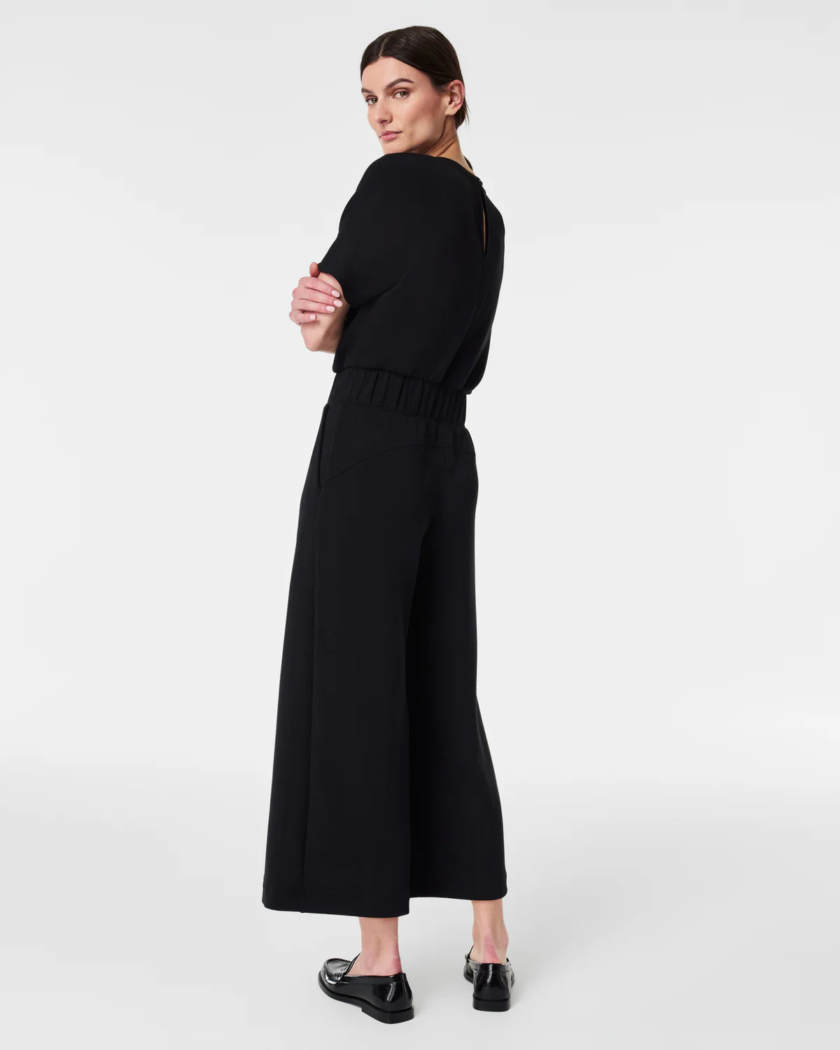 Air Essentials Cropped Wide Leg Jumpsuit Black