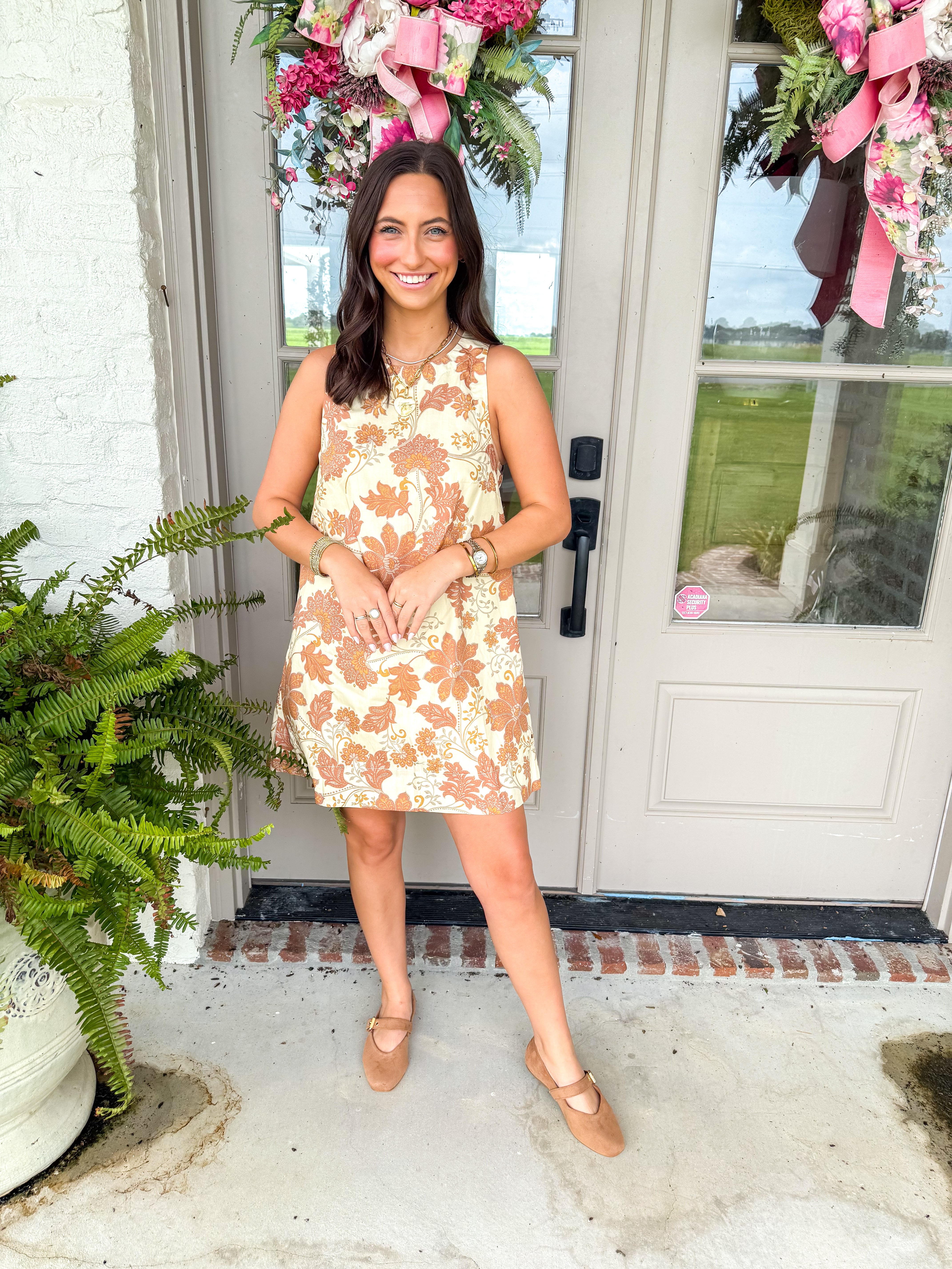 Rust Multi Shift Mini Dress