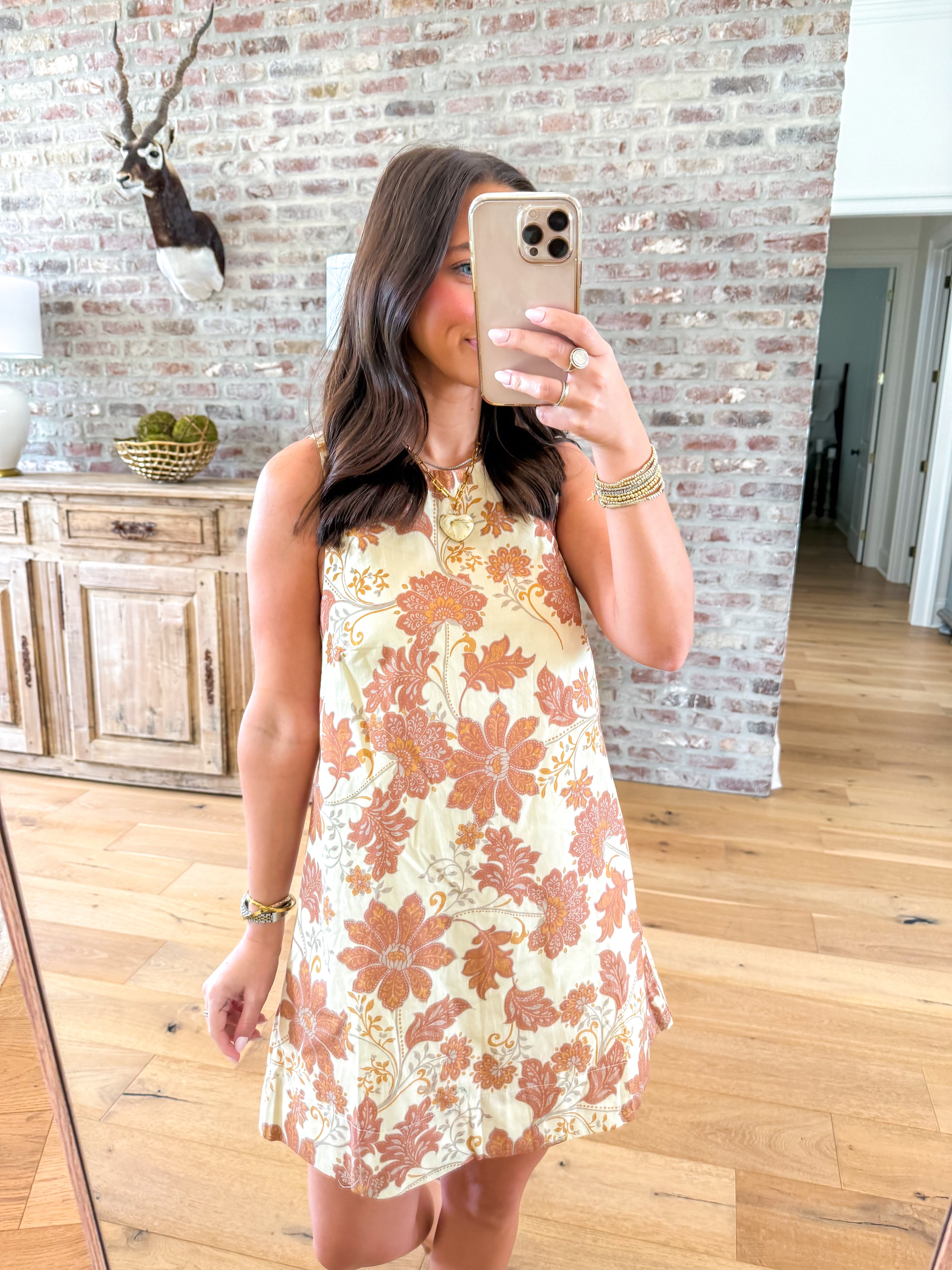 Rust Multi Shift Mini Dress