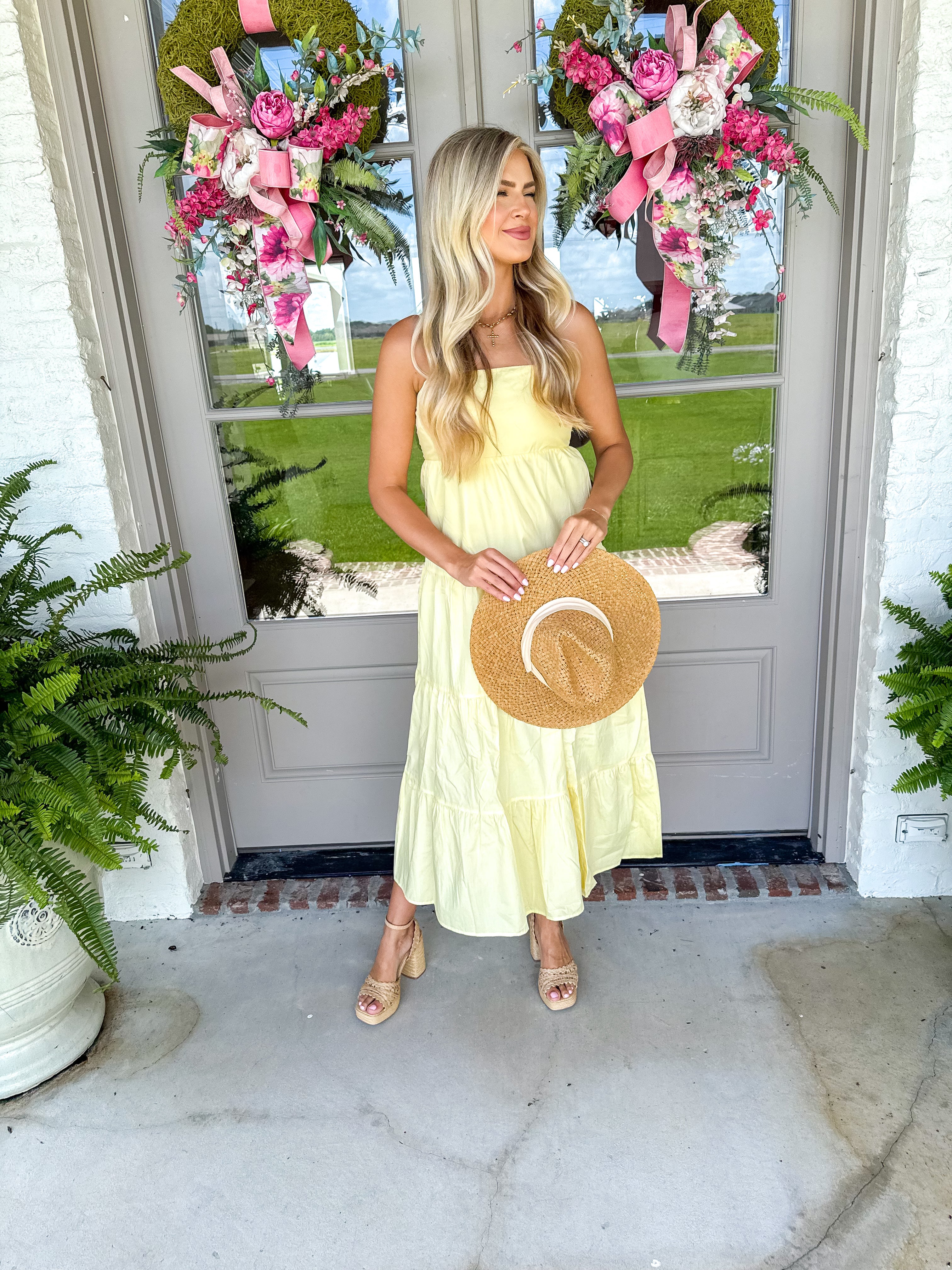 Iris Poplin Tiered Maxi Yellow
