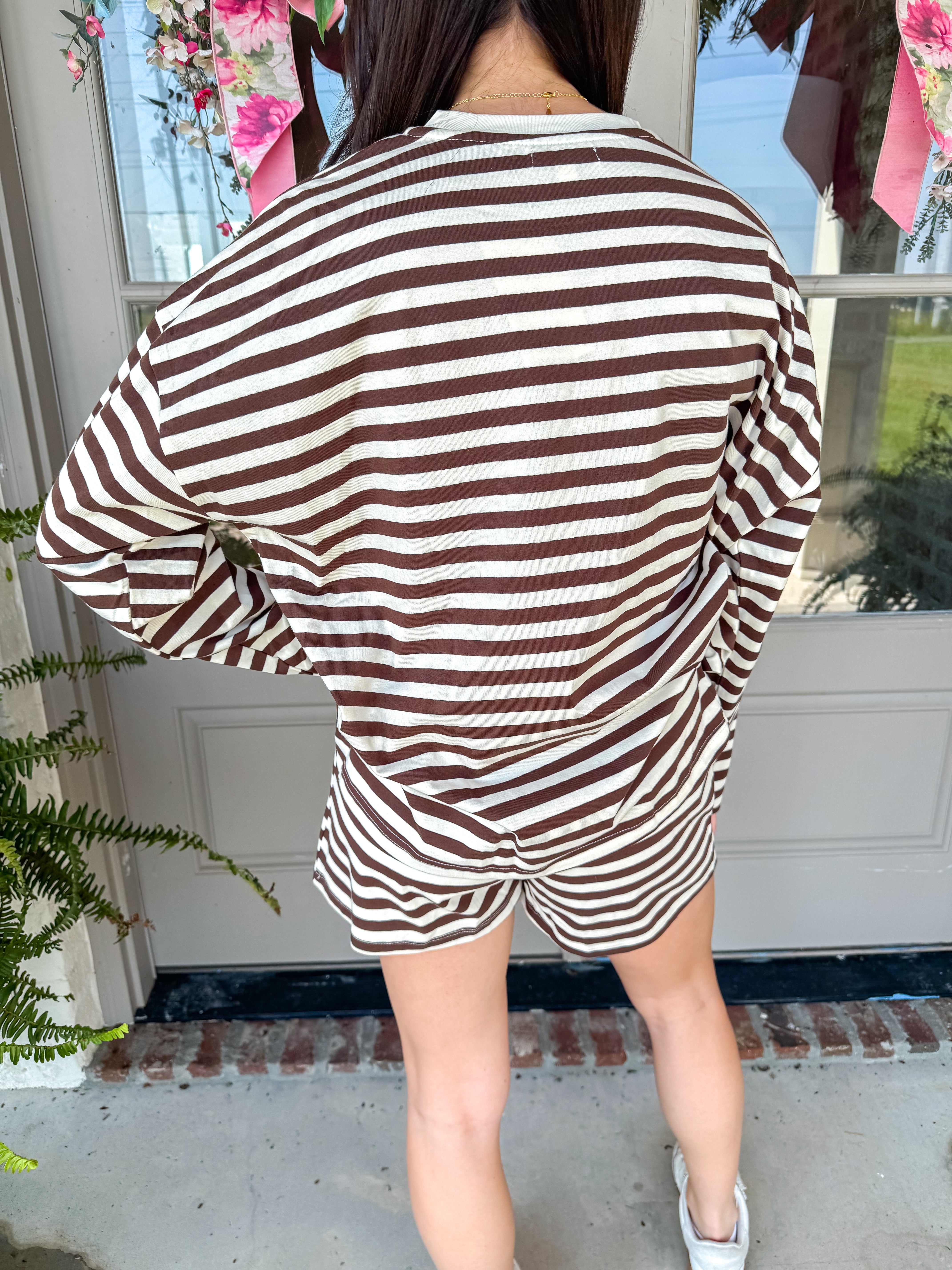 Cocoa Stripe Lounge Set