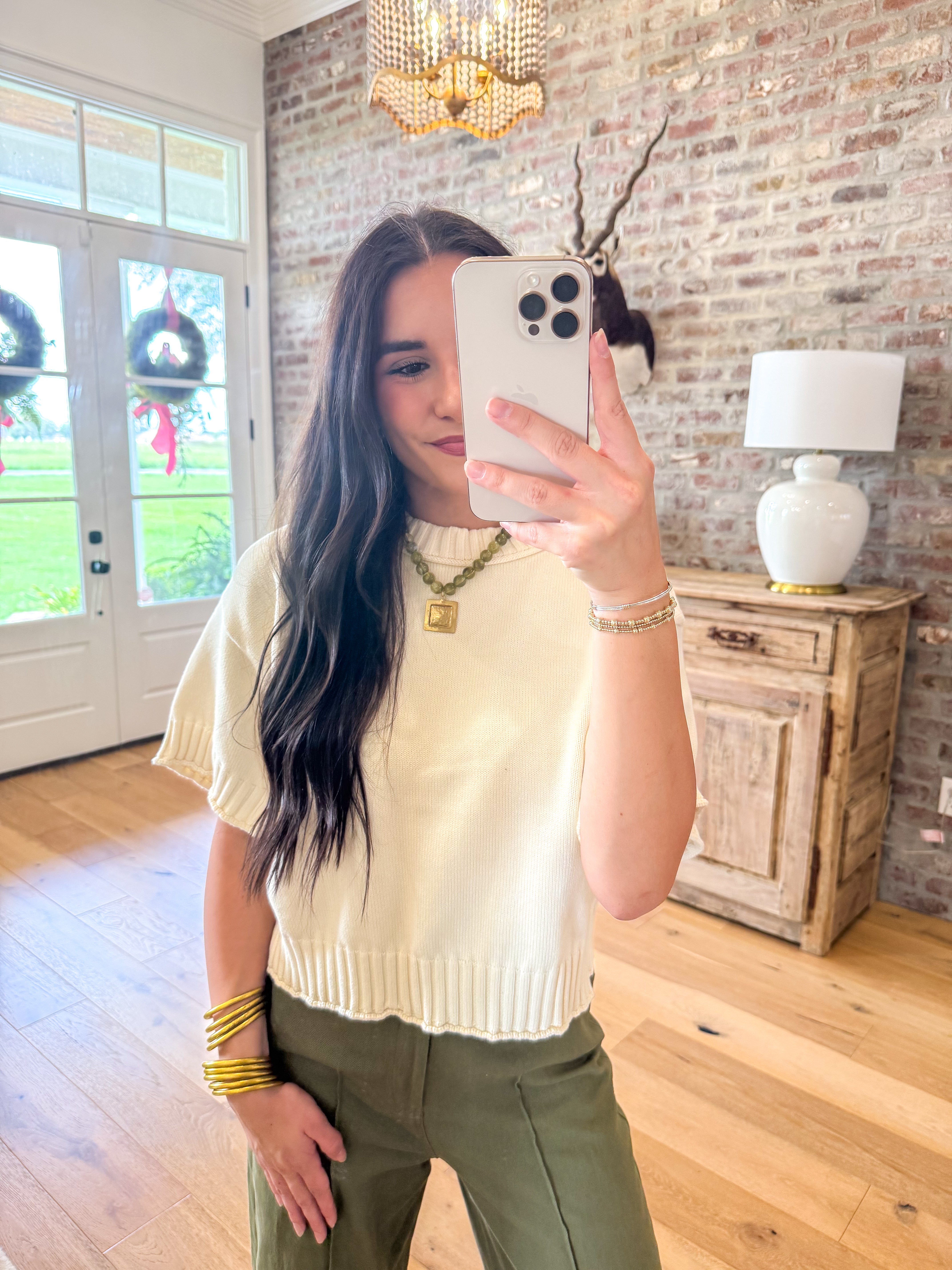 The Monday Knit Top Ecru