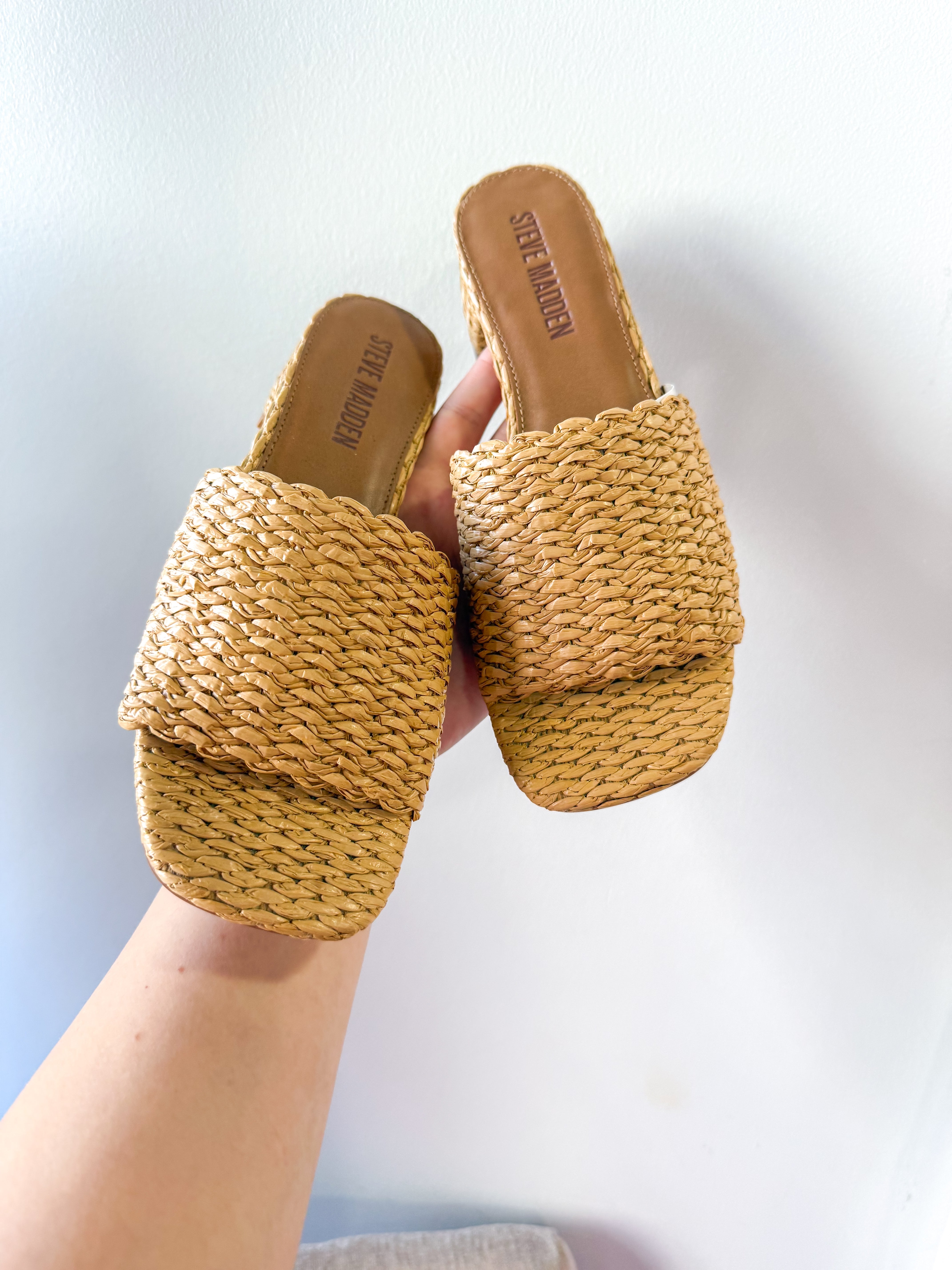 Montgomery Raffia Square-Toe Sandal