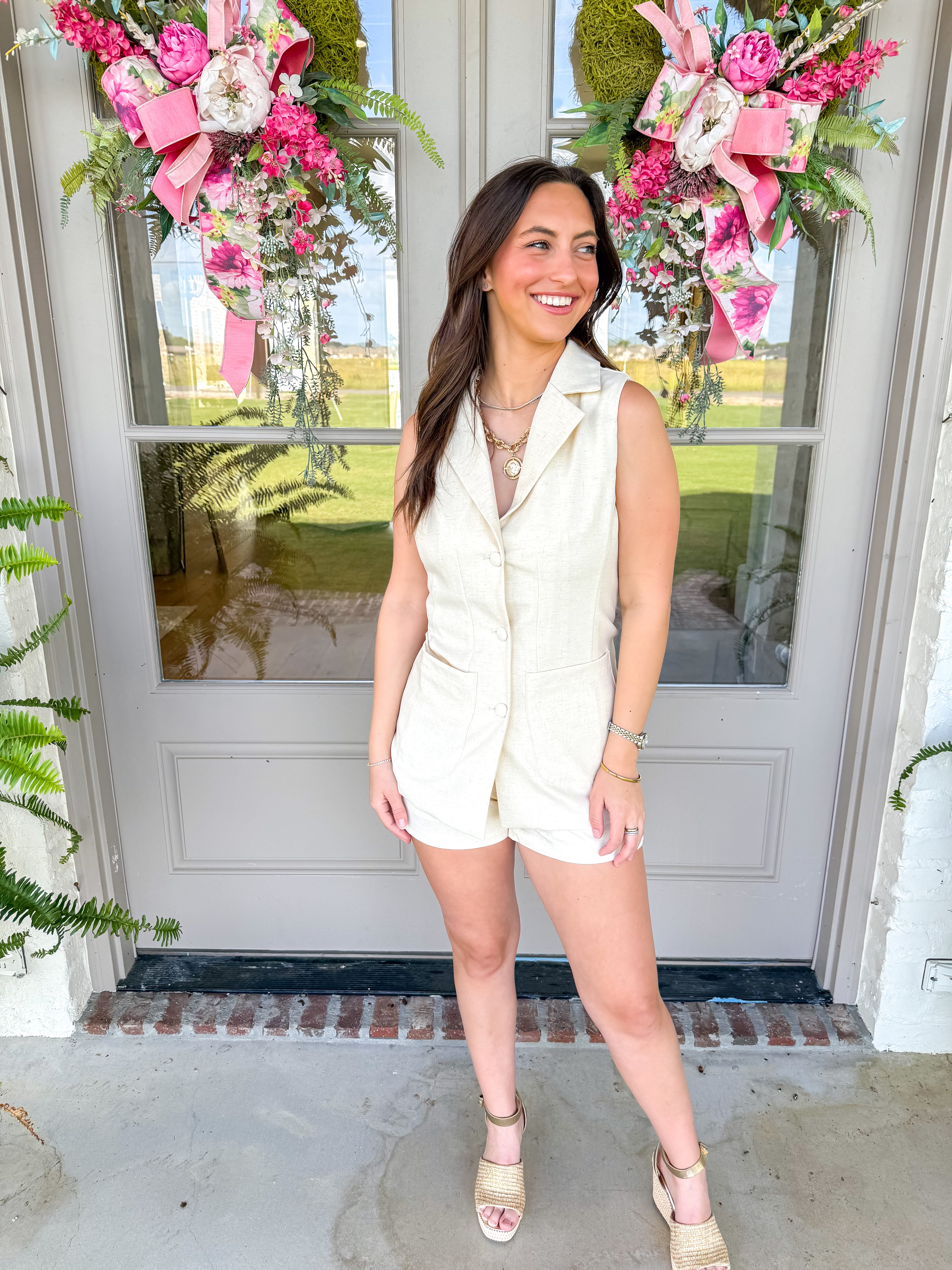 Mariana Cream Blazer Vest