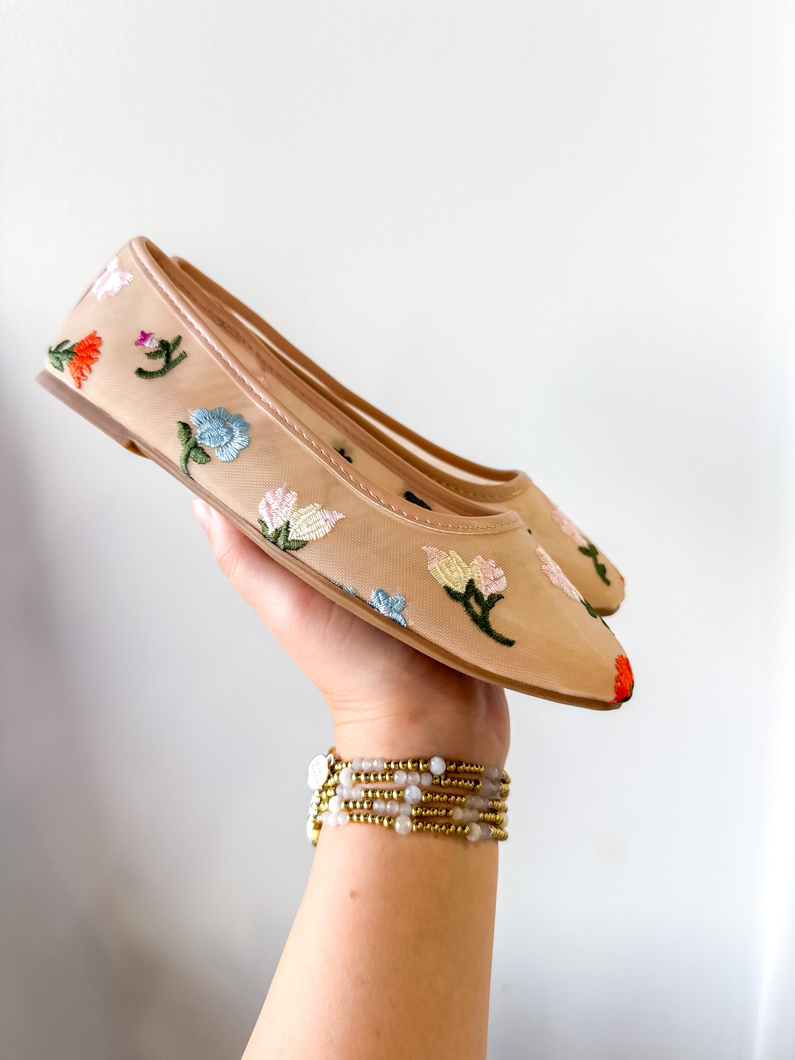 Spring Floral Mesh Ballet Flat