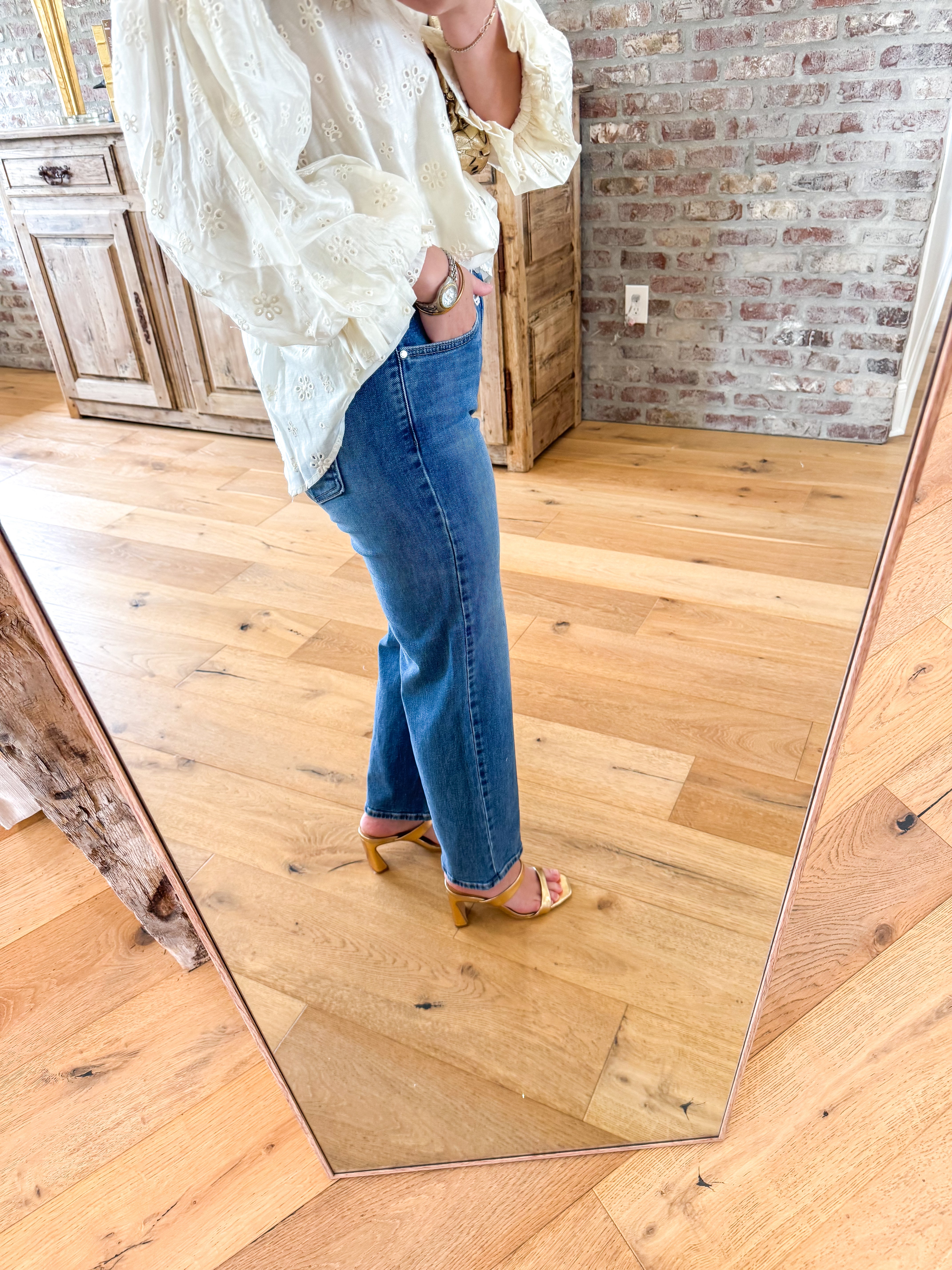 Medium Denim MR Slim Wide Leg