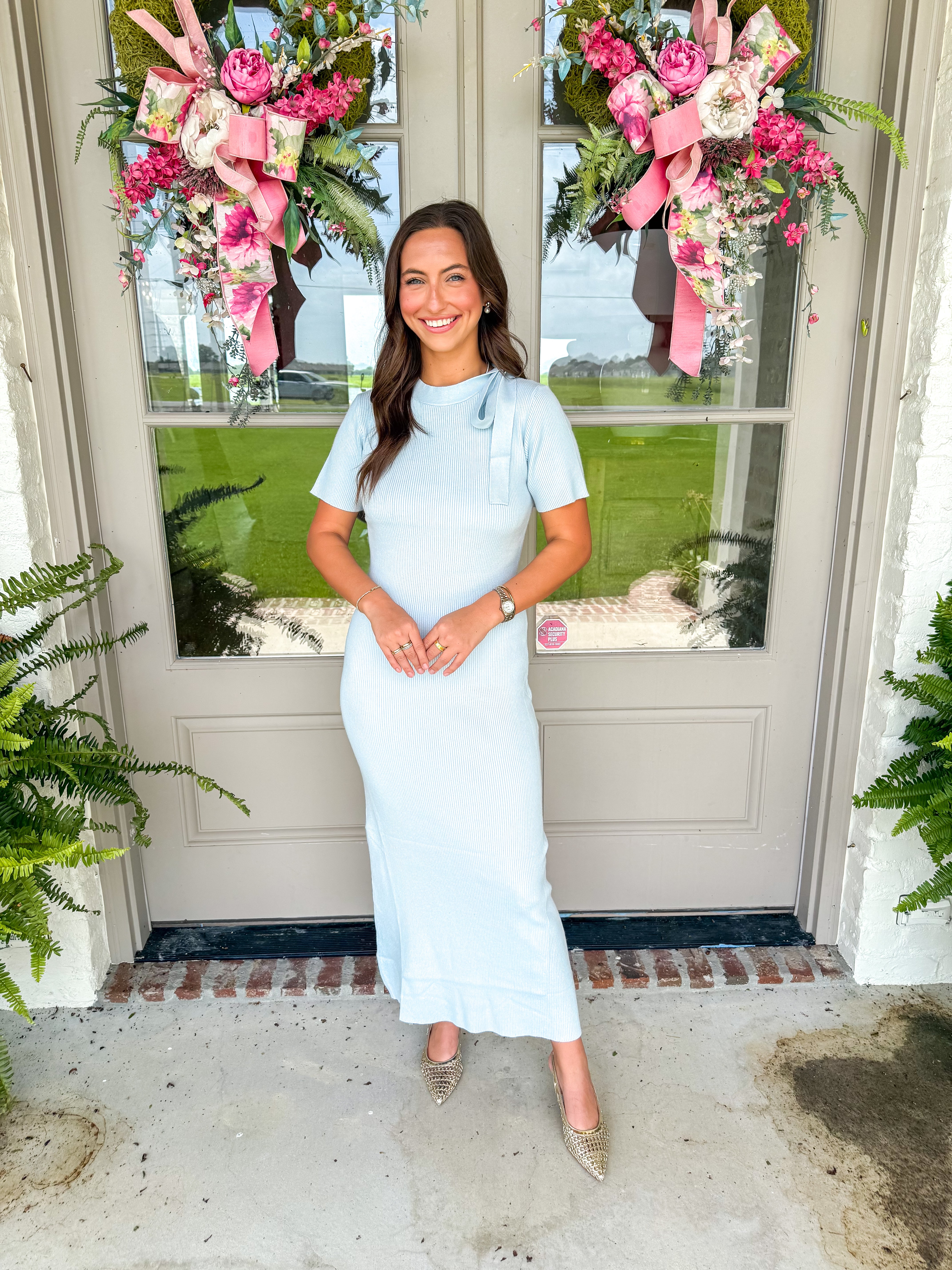 The Serena Tie-Neck Maxi Blue