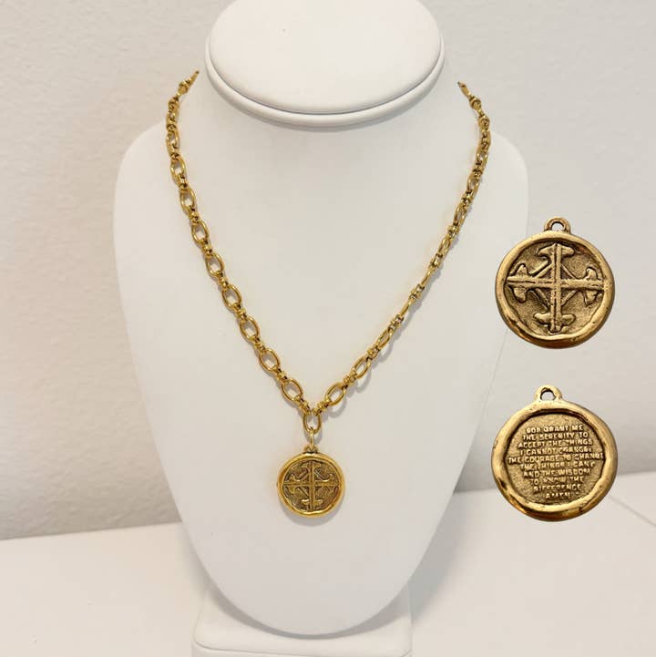 Serenity Prayer / Cross Necklace