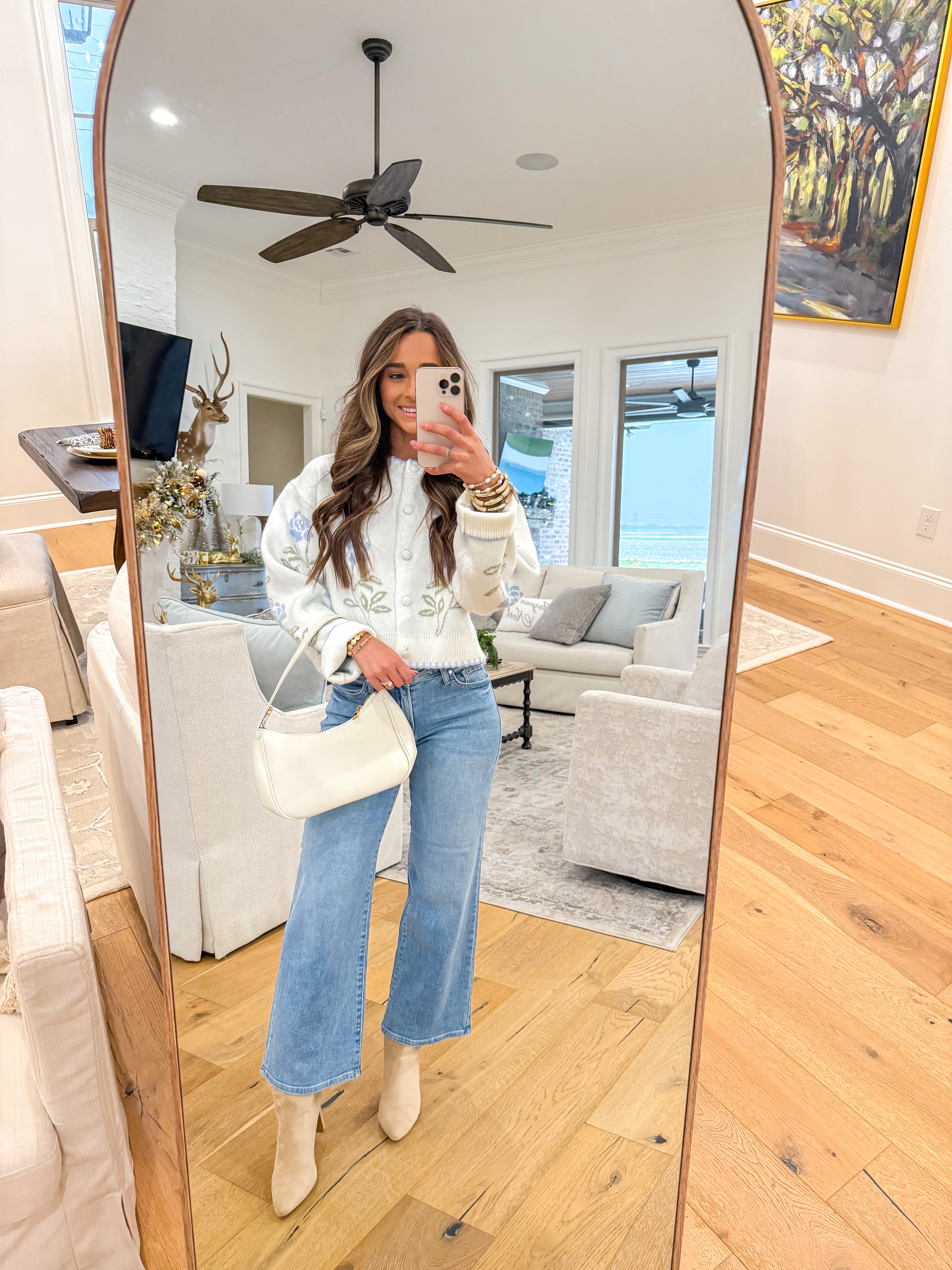 Winter Blue Floral Cardigan