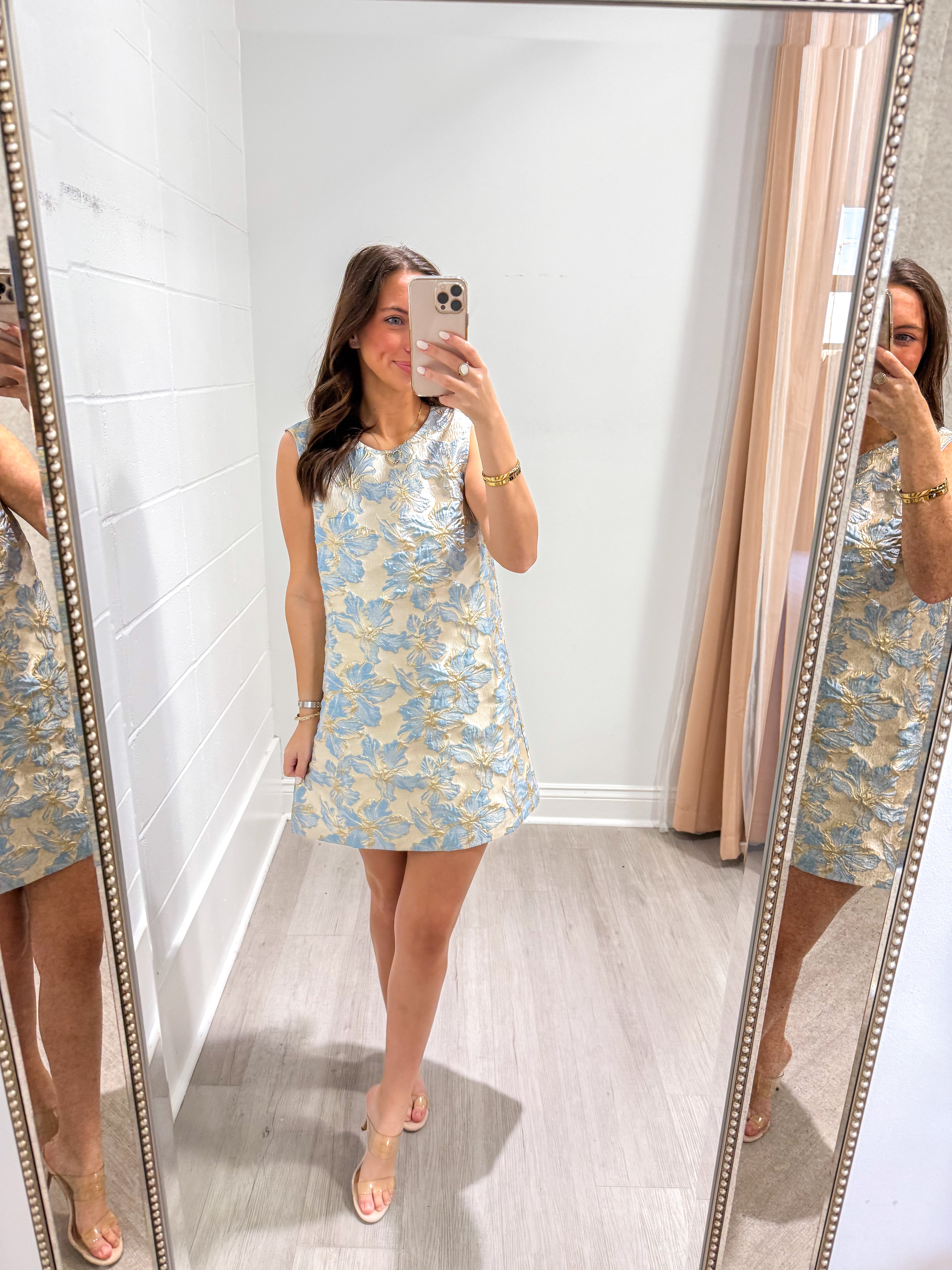 Blue Blooms Jacquard Mini