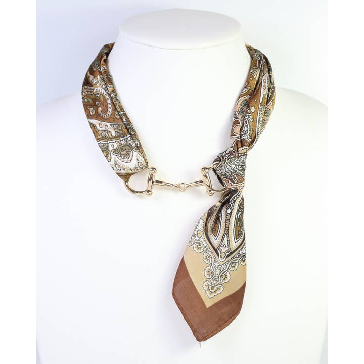 Lana Horsebit Scarf Necklace Brown