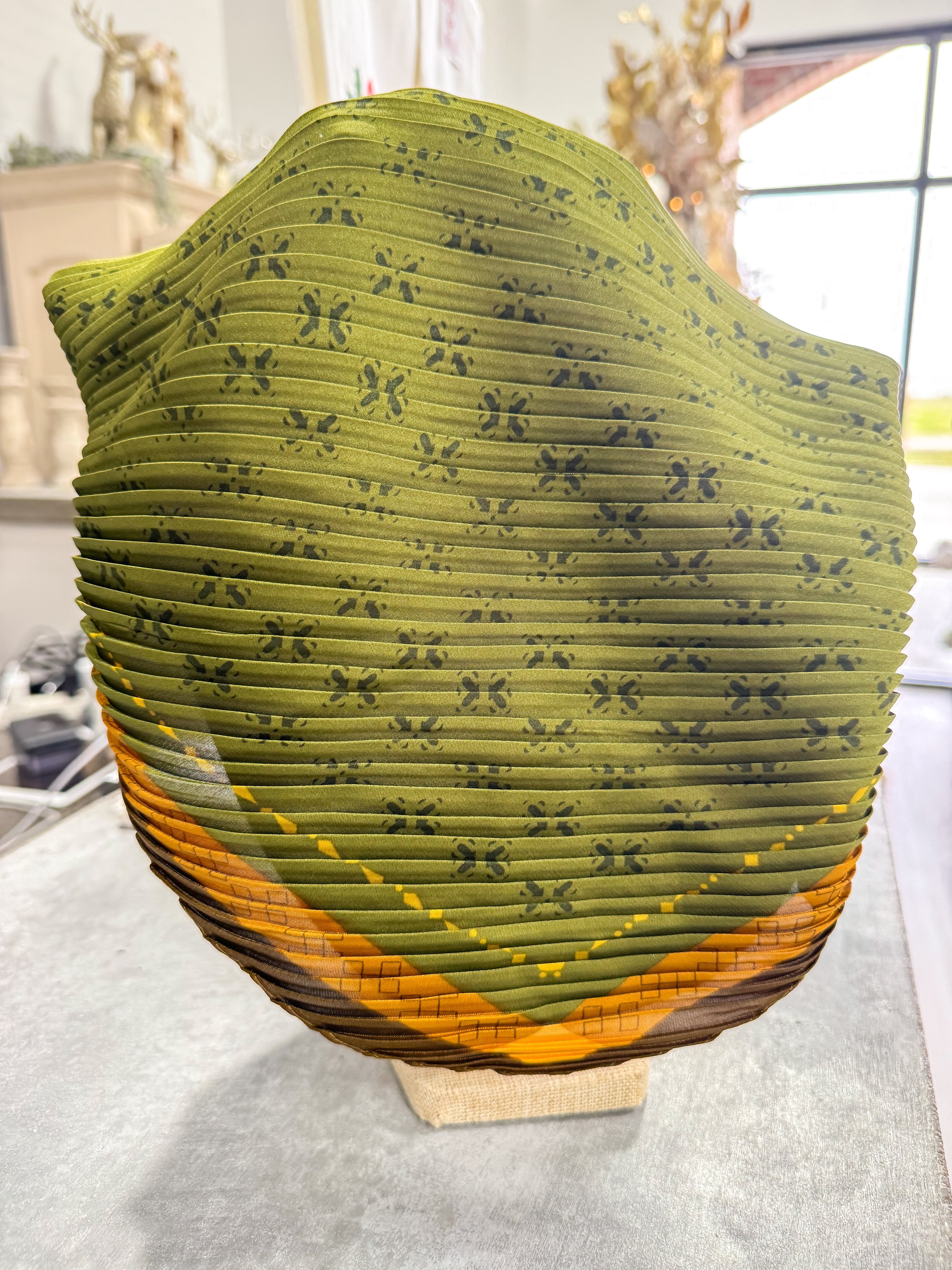 Olive & Brown Abstract Scarf