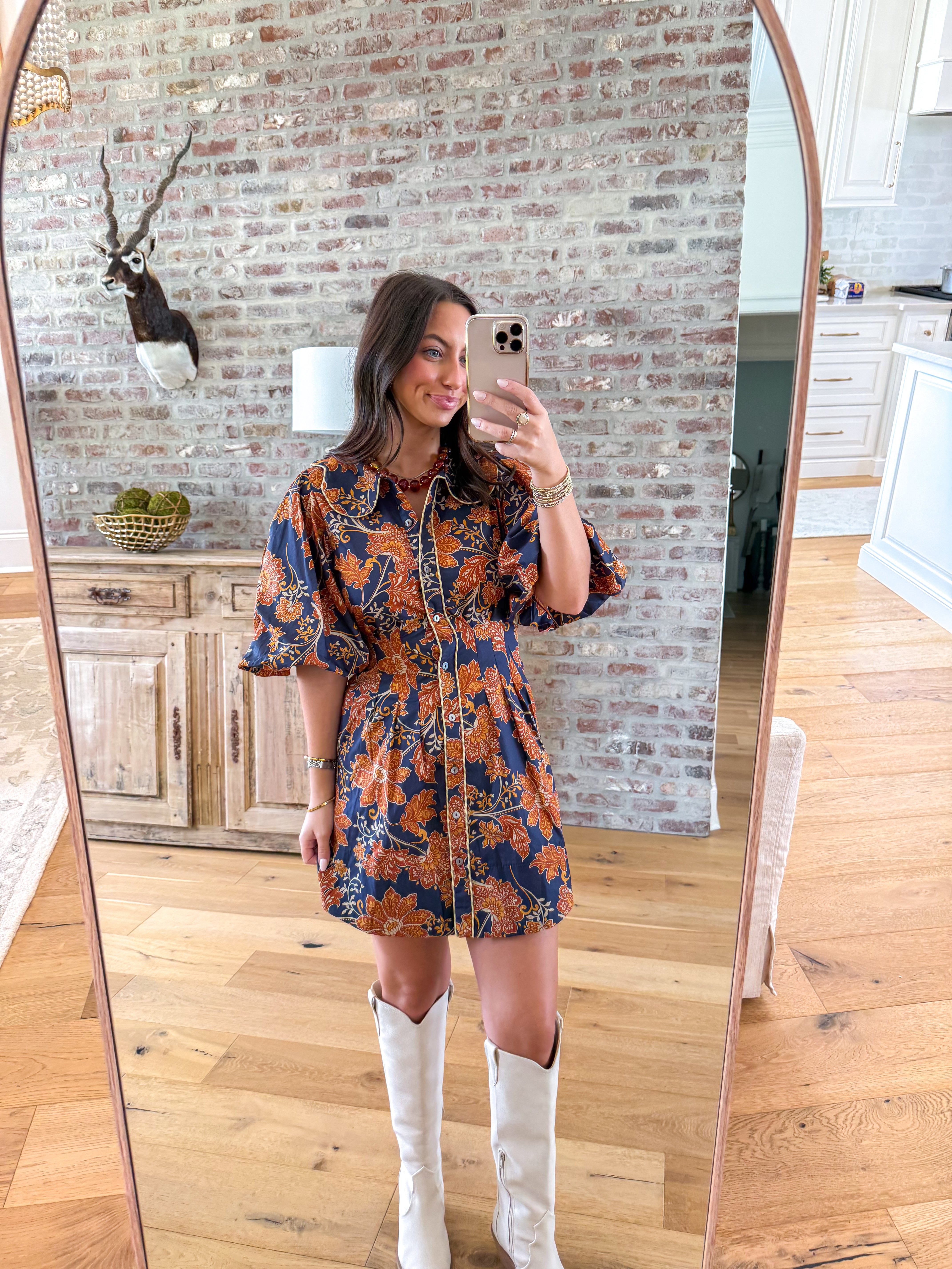 Eliza Floral Puff Sleeve Mini Dress