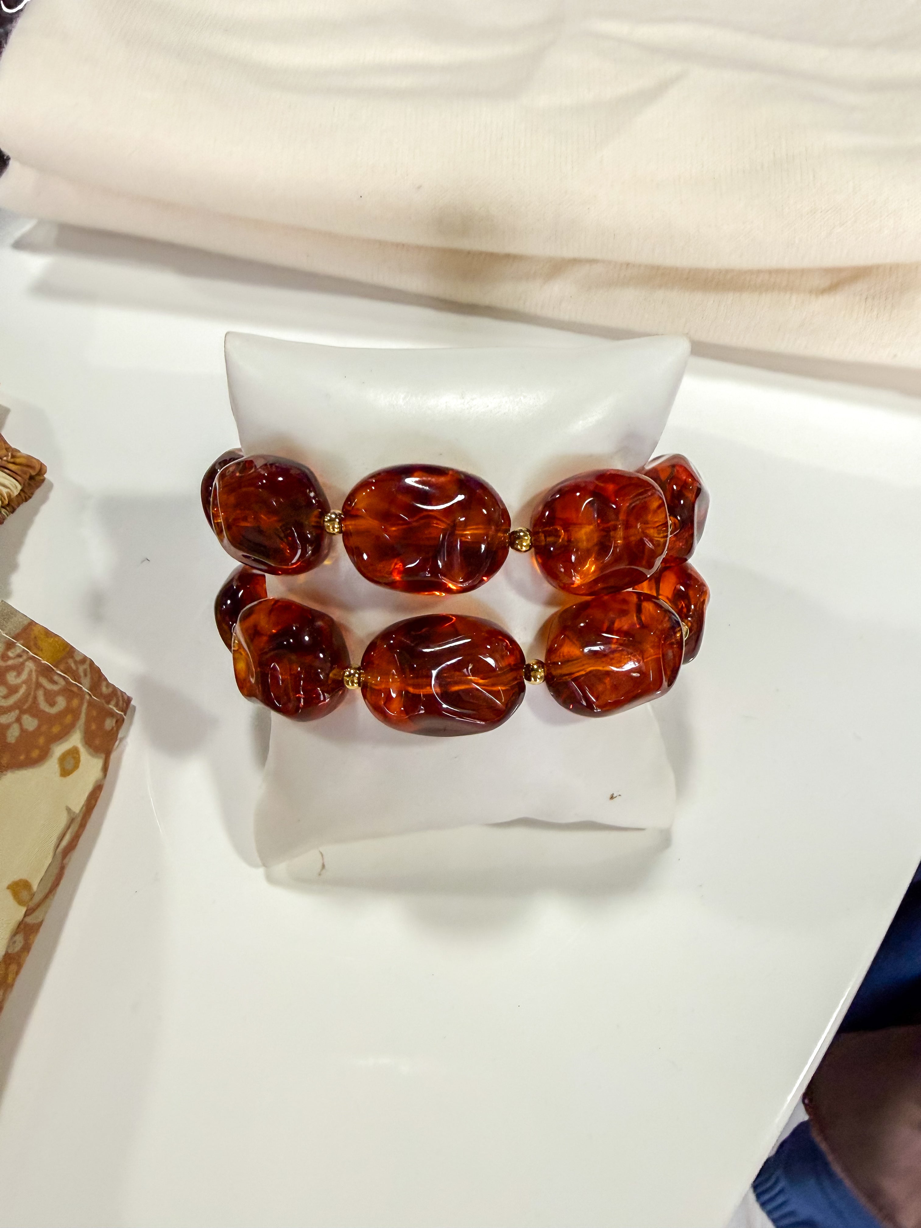 Brown Large Beaded Bracelet