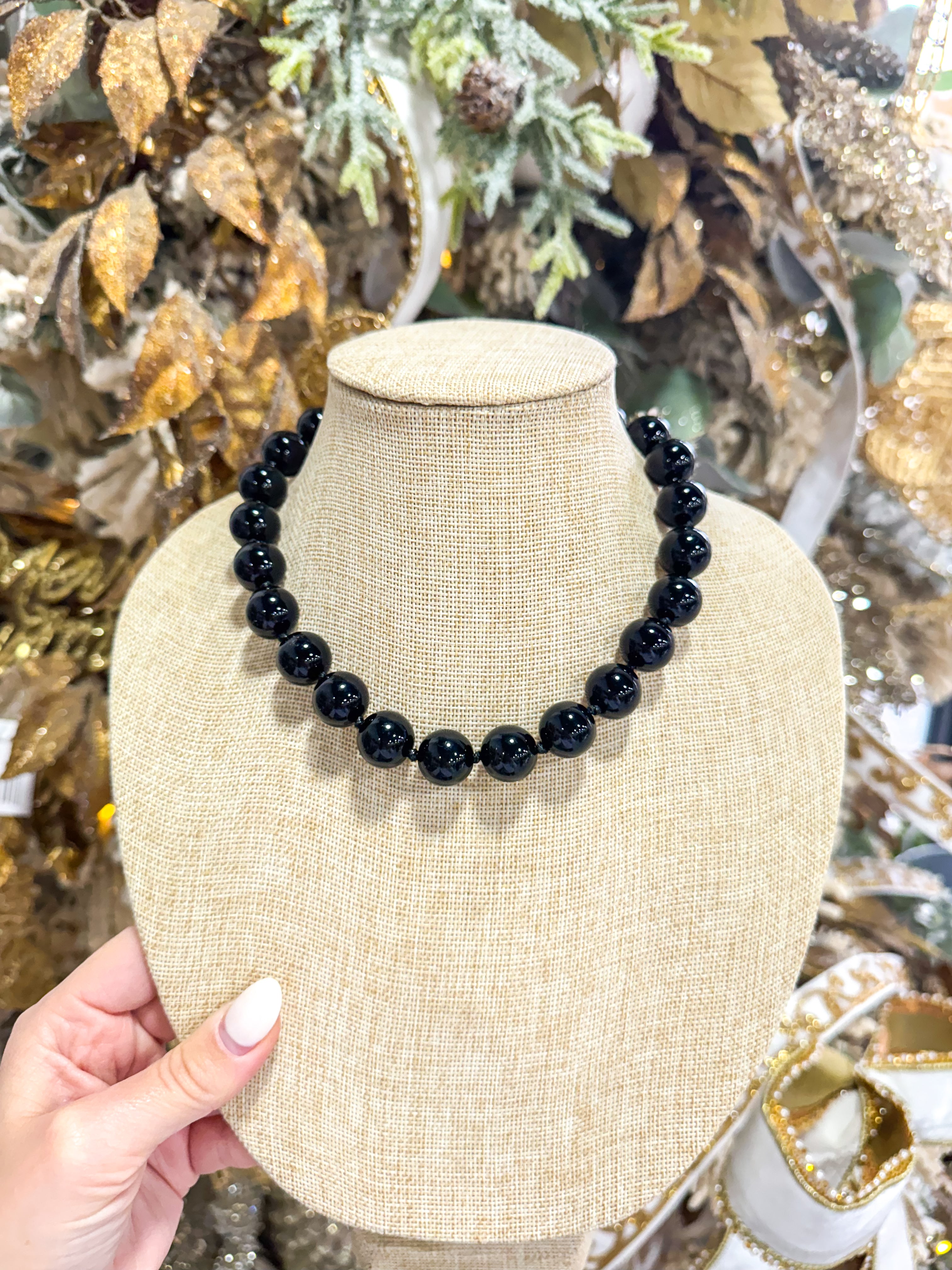 Black Bead Necklace