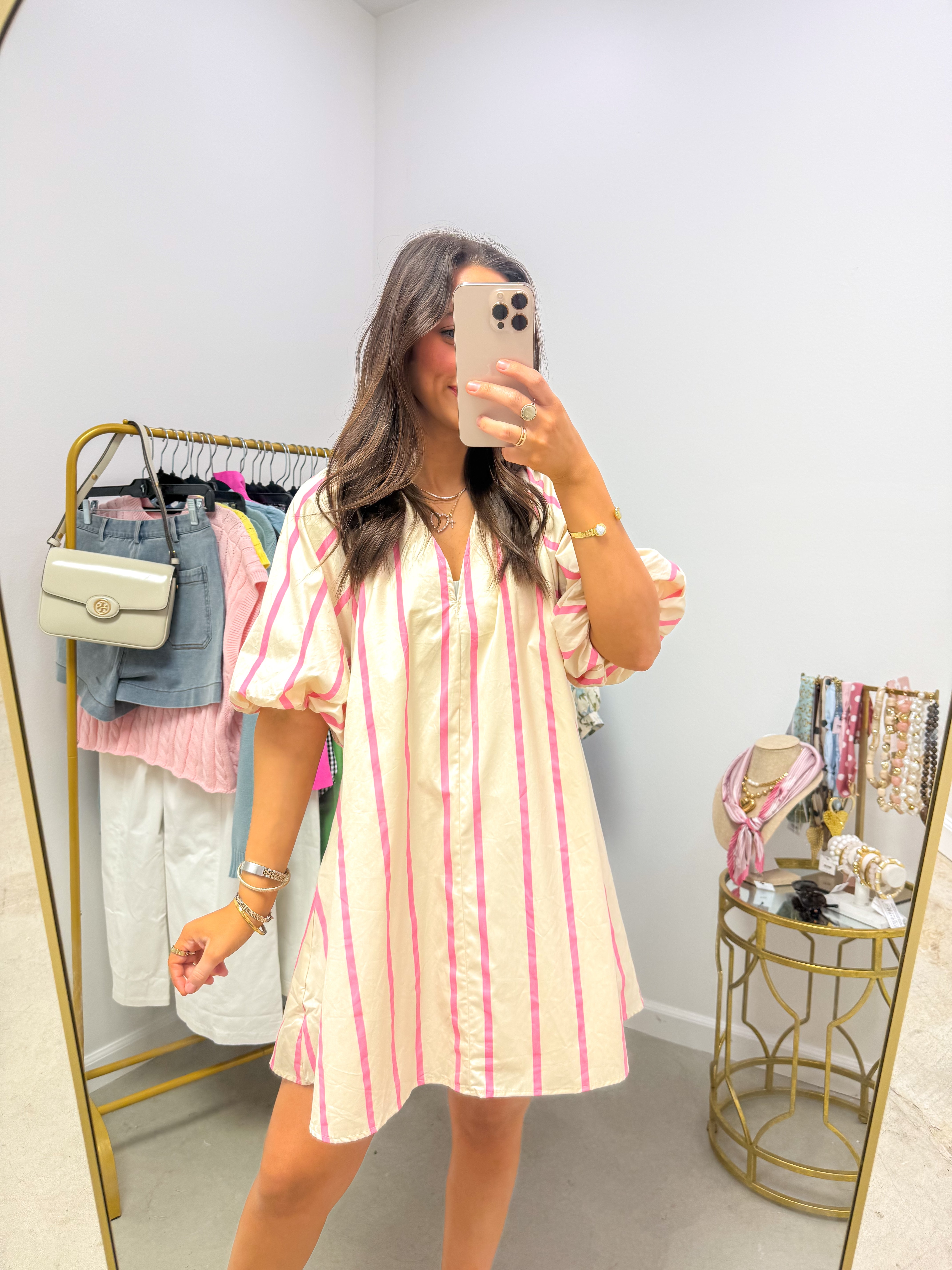 Seize The Day Pink Striped Mini
