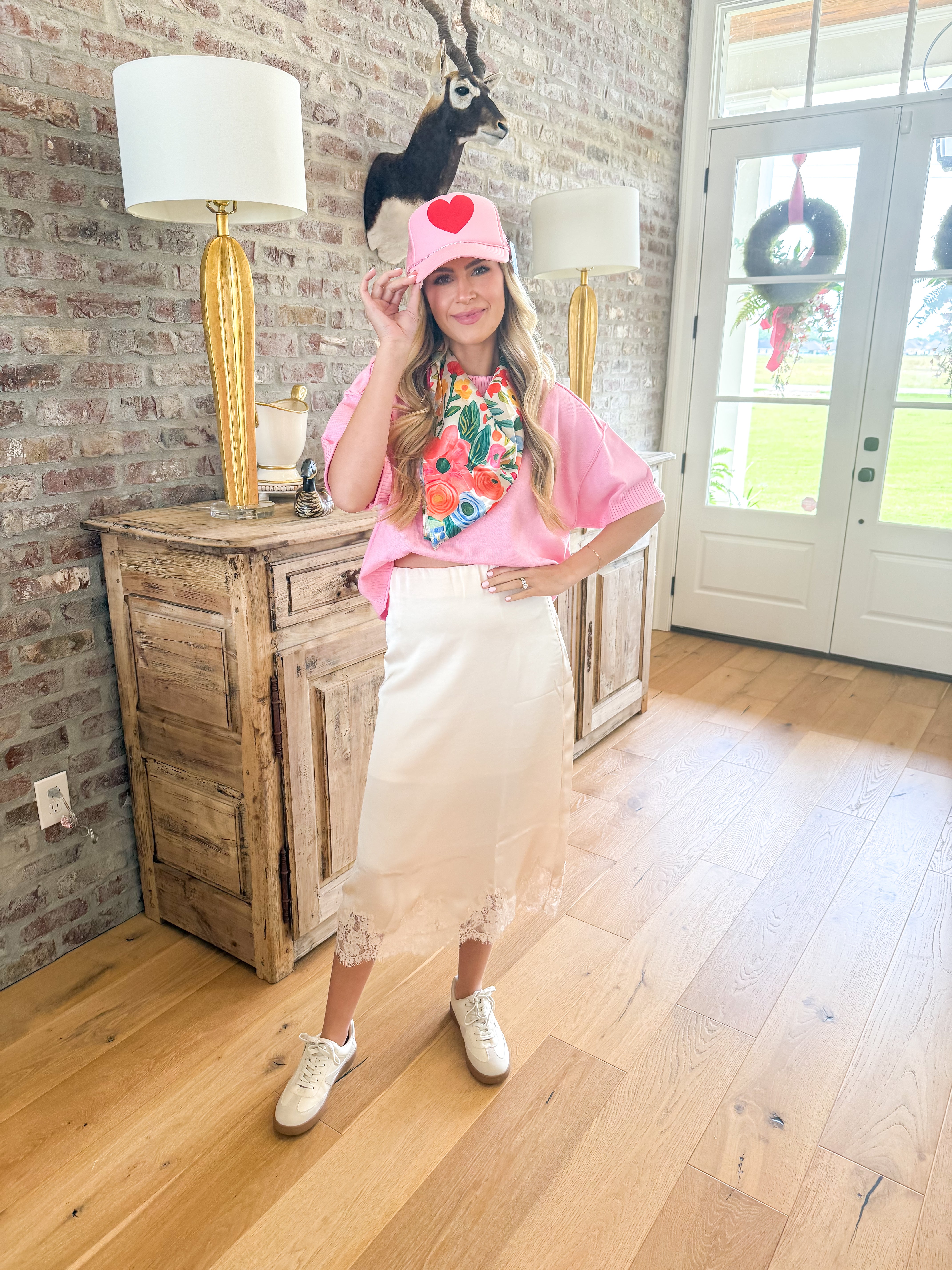 Mary Ecru Silk Midi Skirt