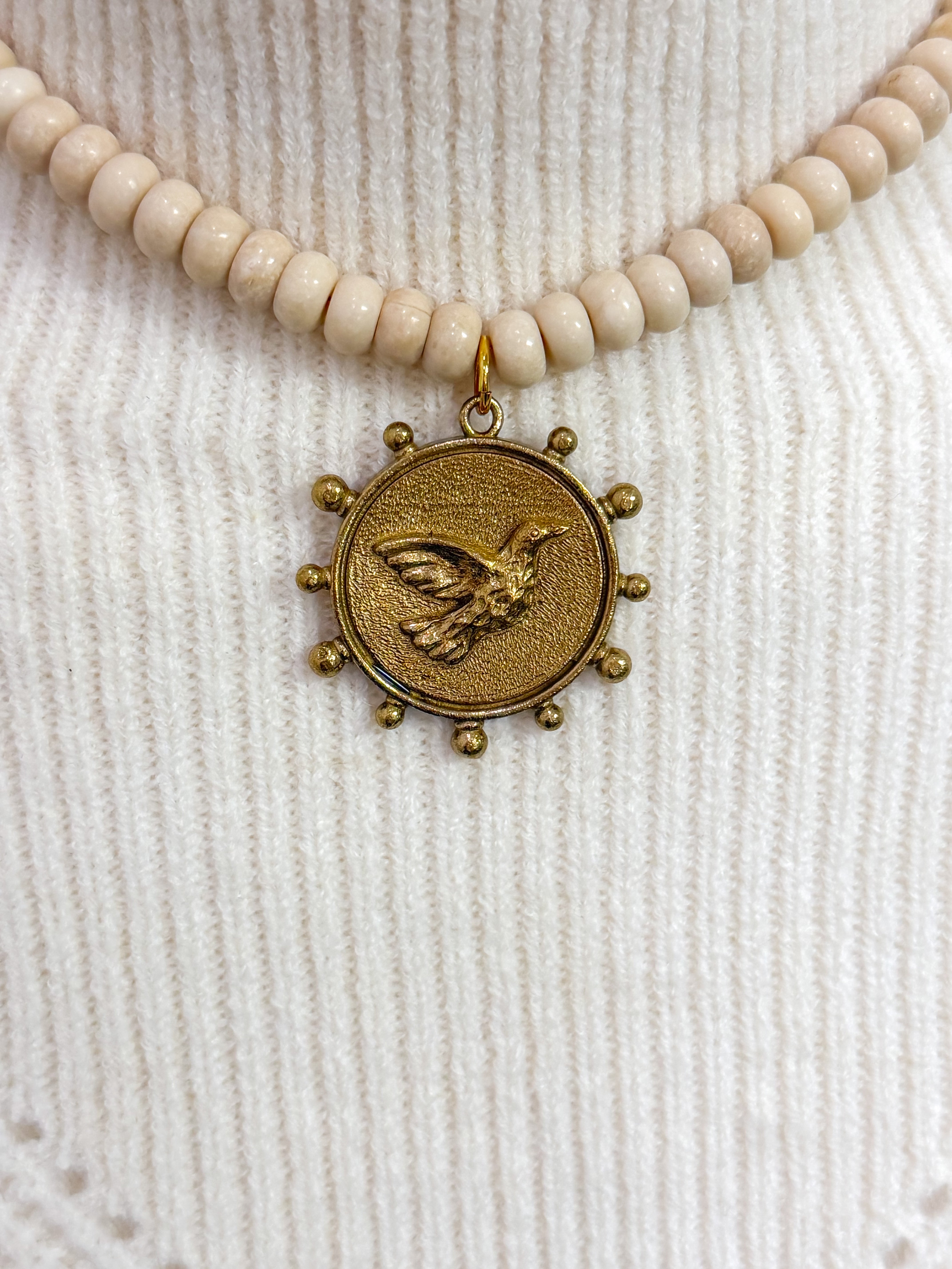 Cream Duck Beaded Necklace