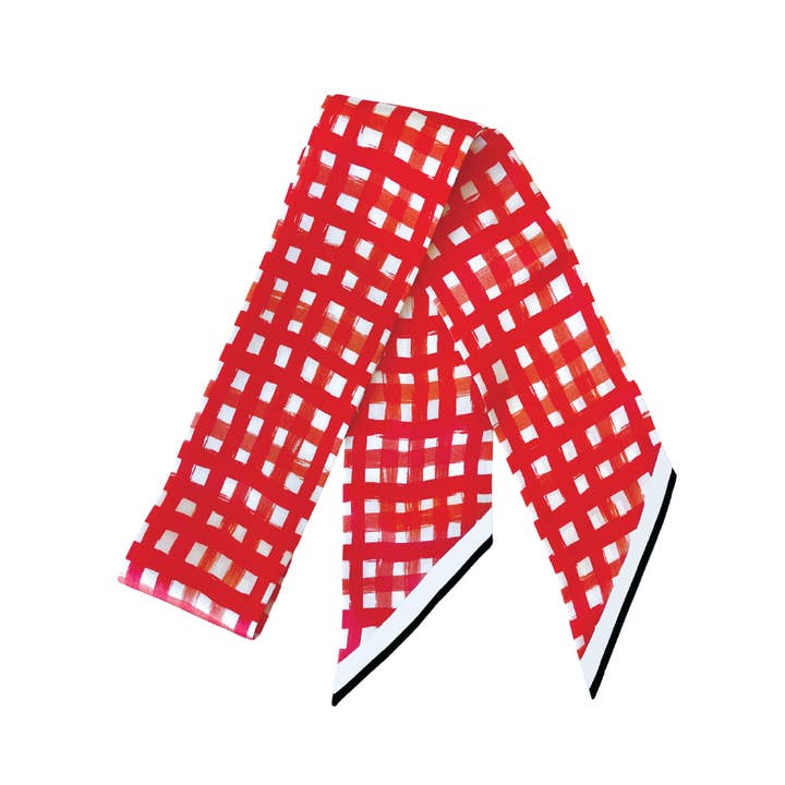 Tailgate Check Twilly in Red & Black (PREORDER 9/30)