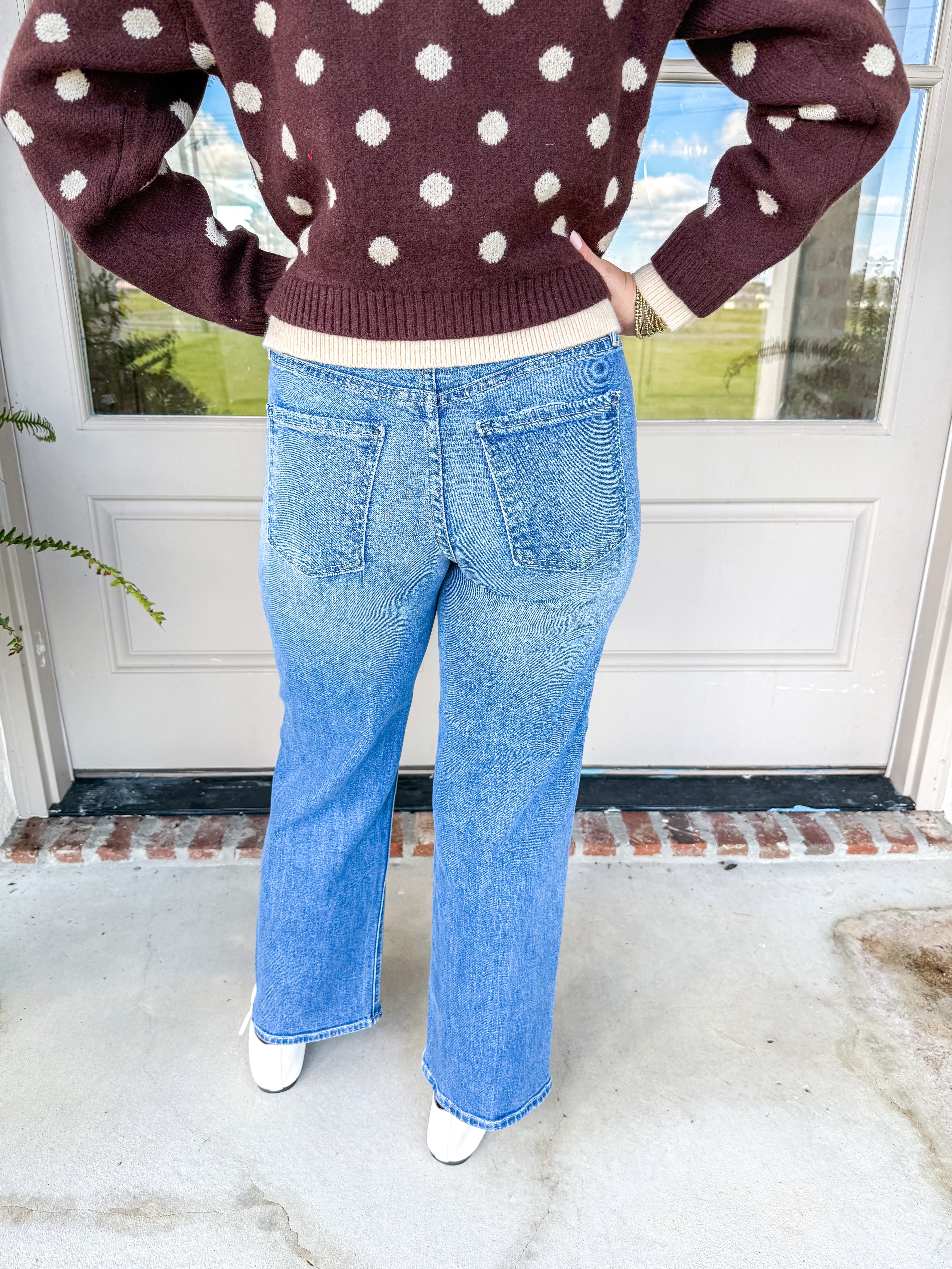 Medium Denim MR Slim Wide Leg