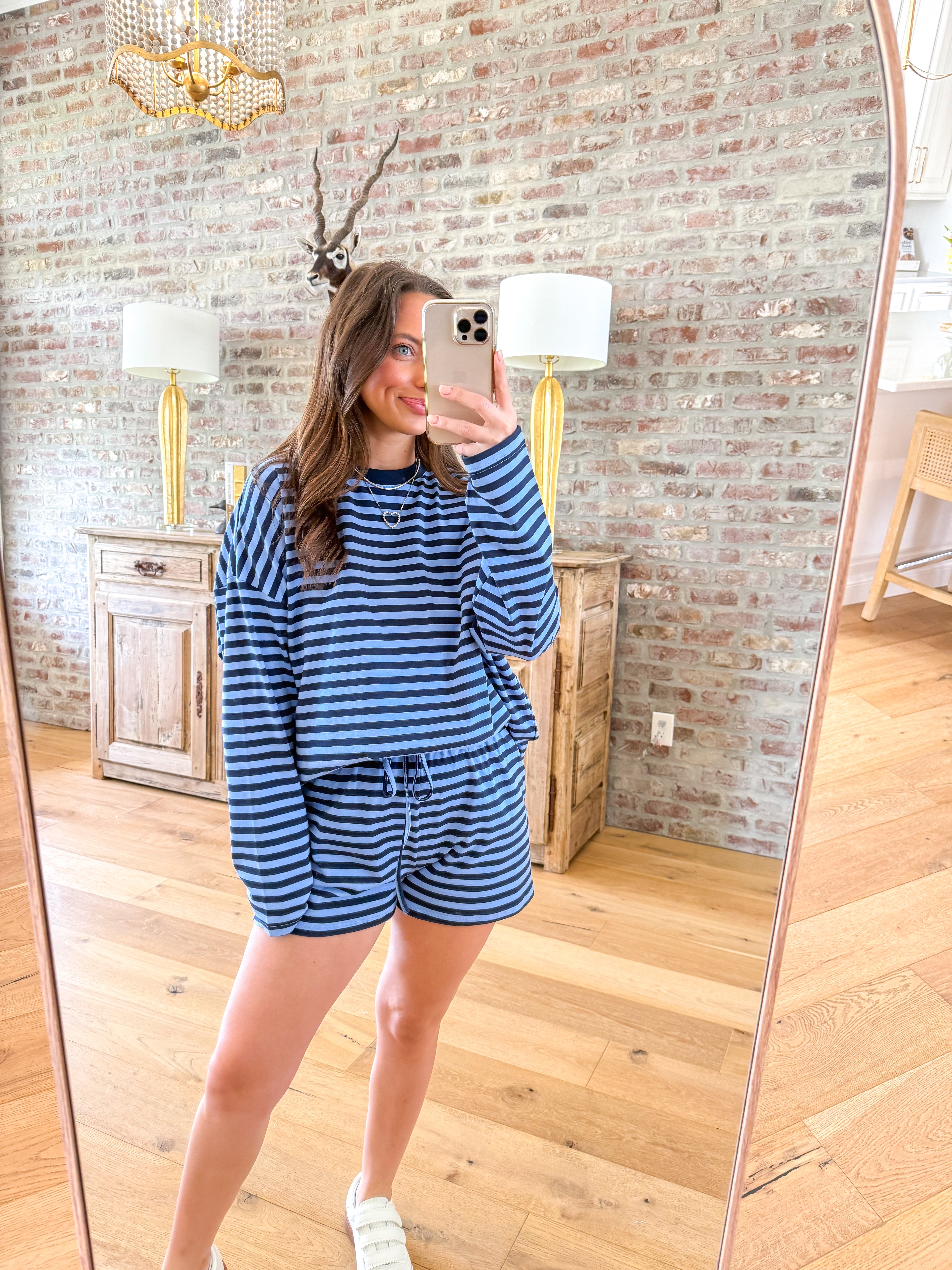 Navy Stripe Knit Set