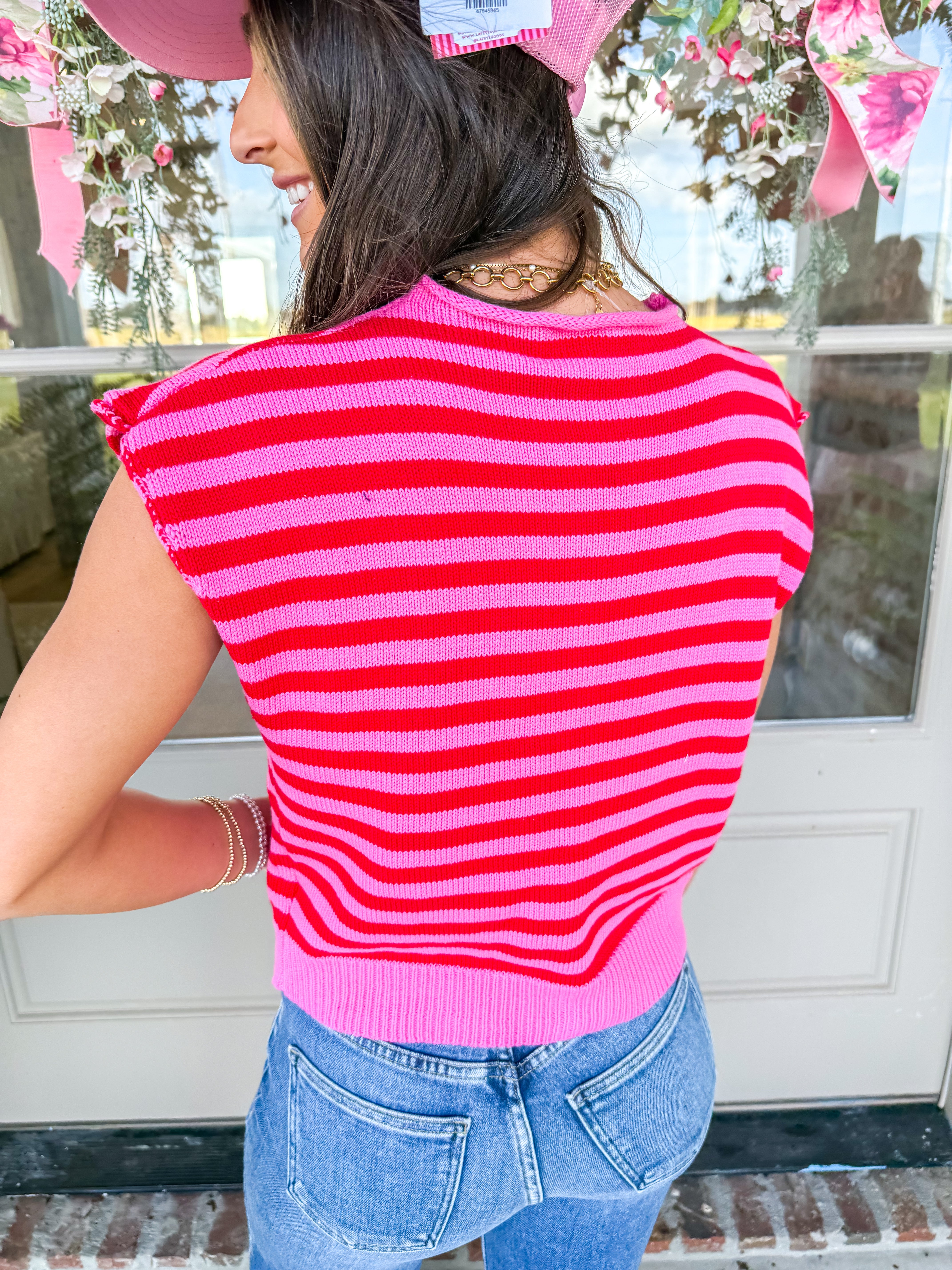 Pink Striped Away Cardigan