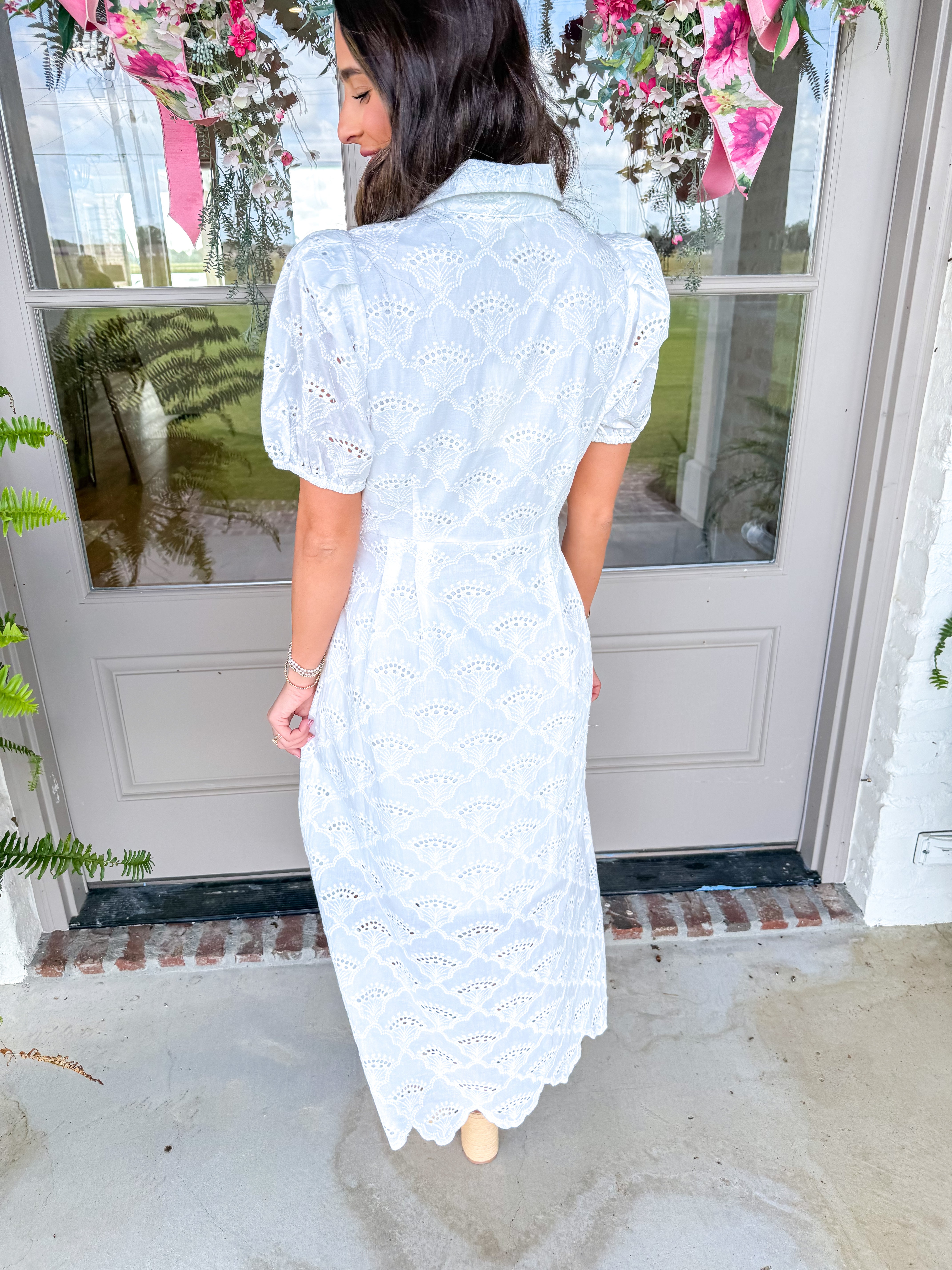 Magnolia White Eyelet Midi